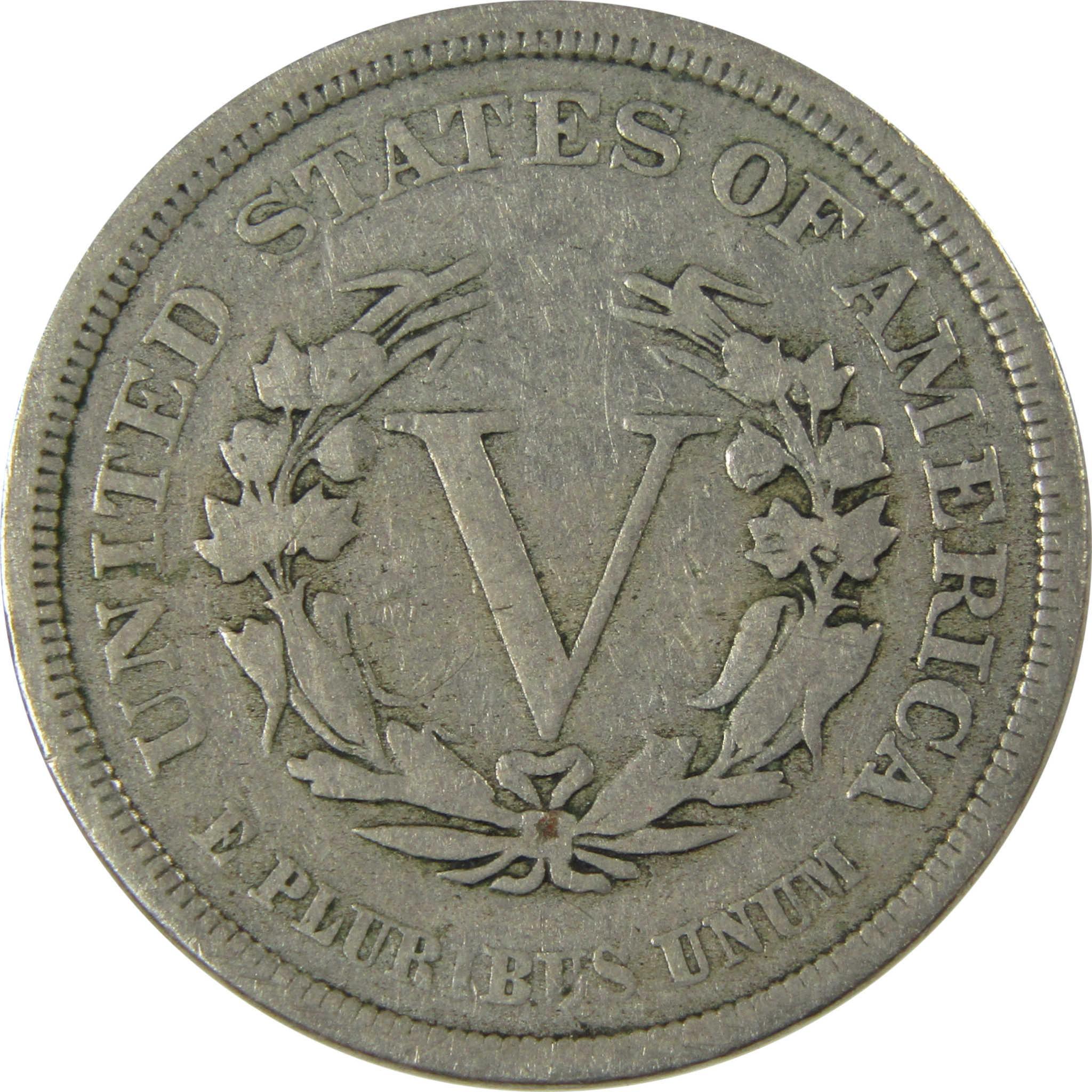 1883 No Cents Liberty Head V Nickel VG Very Good 5c Coin SKU:I26495