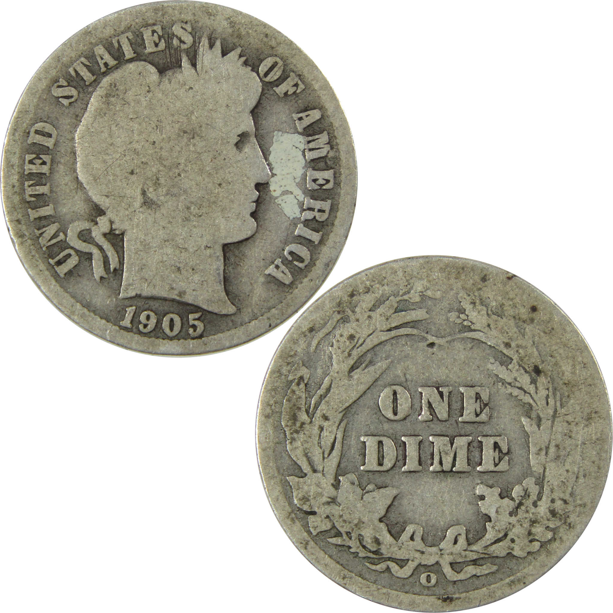 1905 O Micro O Barber Silver Dime AG About Good 10c Coin SKU:I26626