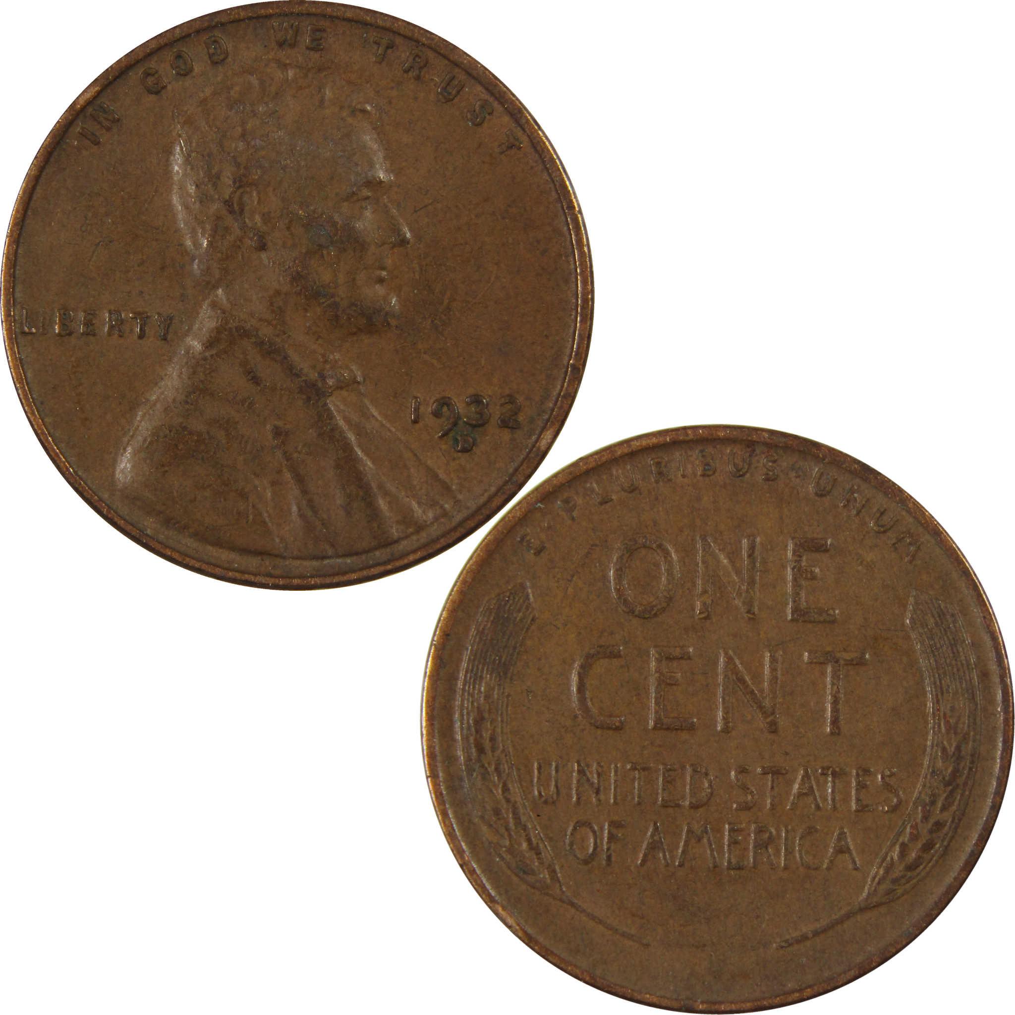 1932 D Lincoln Wheat Cent VF Very Fine Penny 1c Coin SKU:I27117