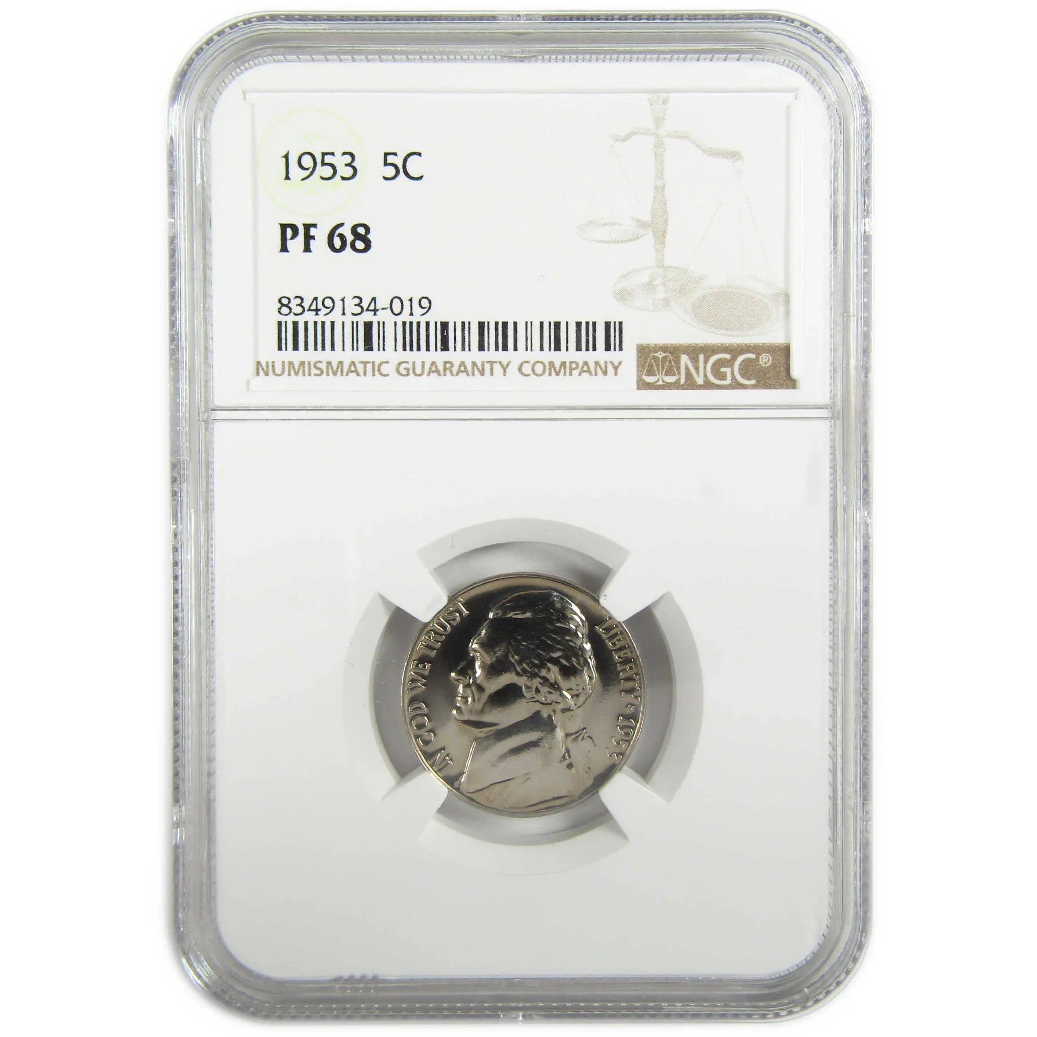1953 Jefferson Nickel PF 68 NGC Proof 5c Coin Collectible SKU:I27368