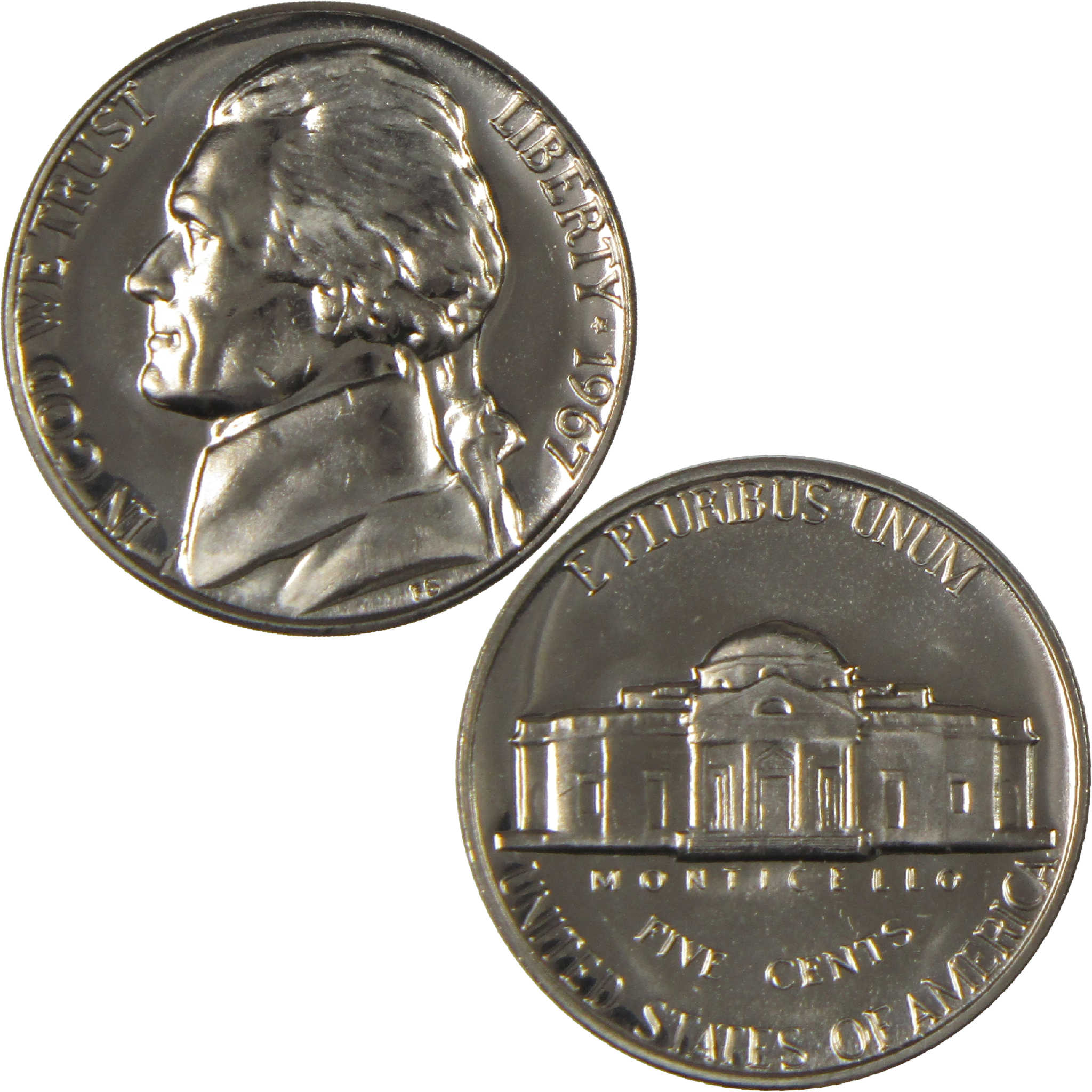 1967 SMS Jefferson Nickel Uncirculated 5c Coin