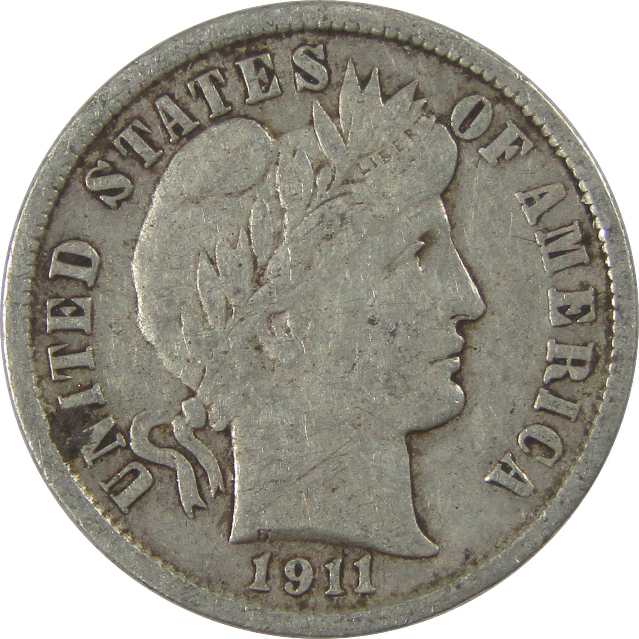 1911 D Barber Dime XF EF Extremely Fine Silver 10c Coin SKU:I21107