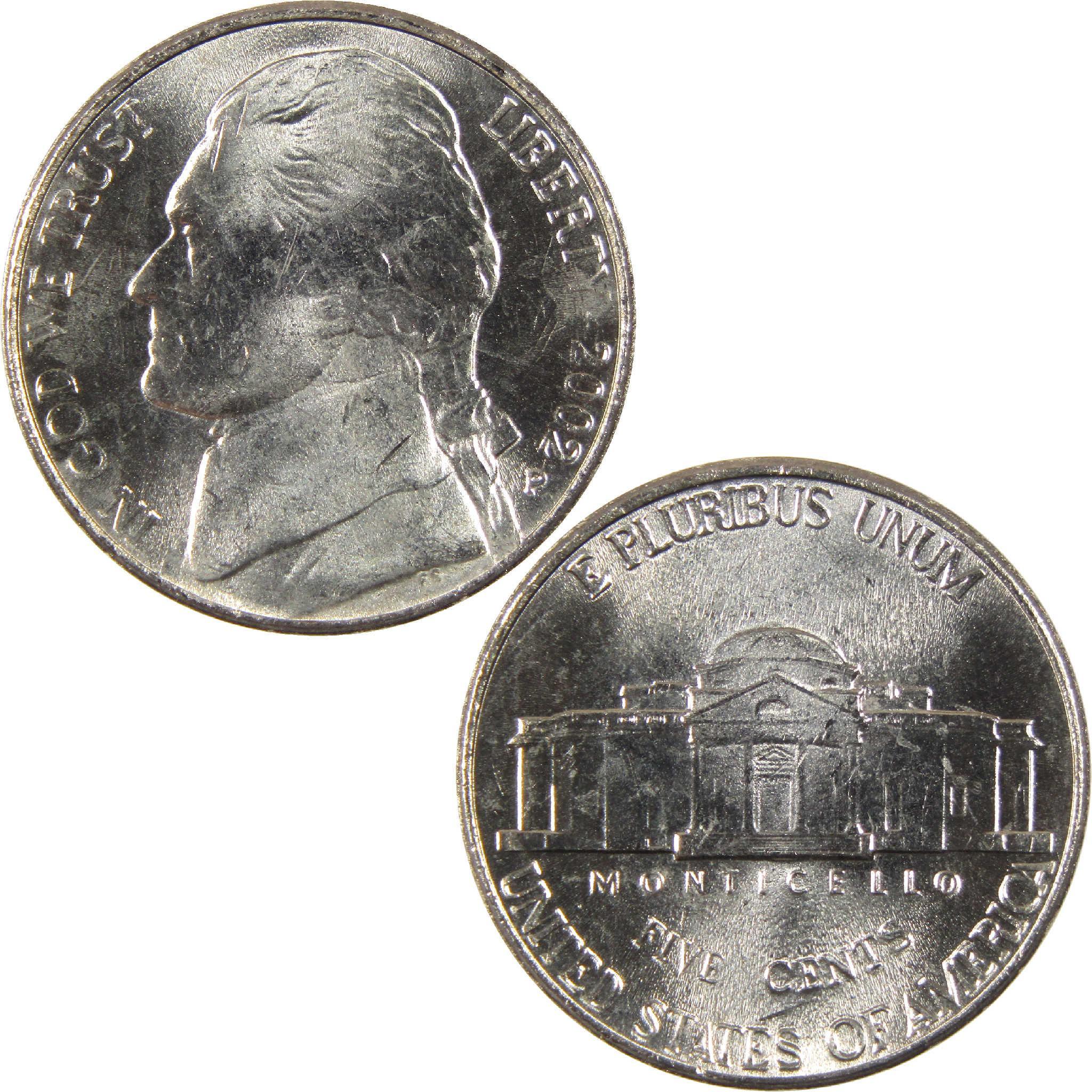 2002 P Jefferson Nickel Uncirculated 5c Coin