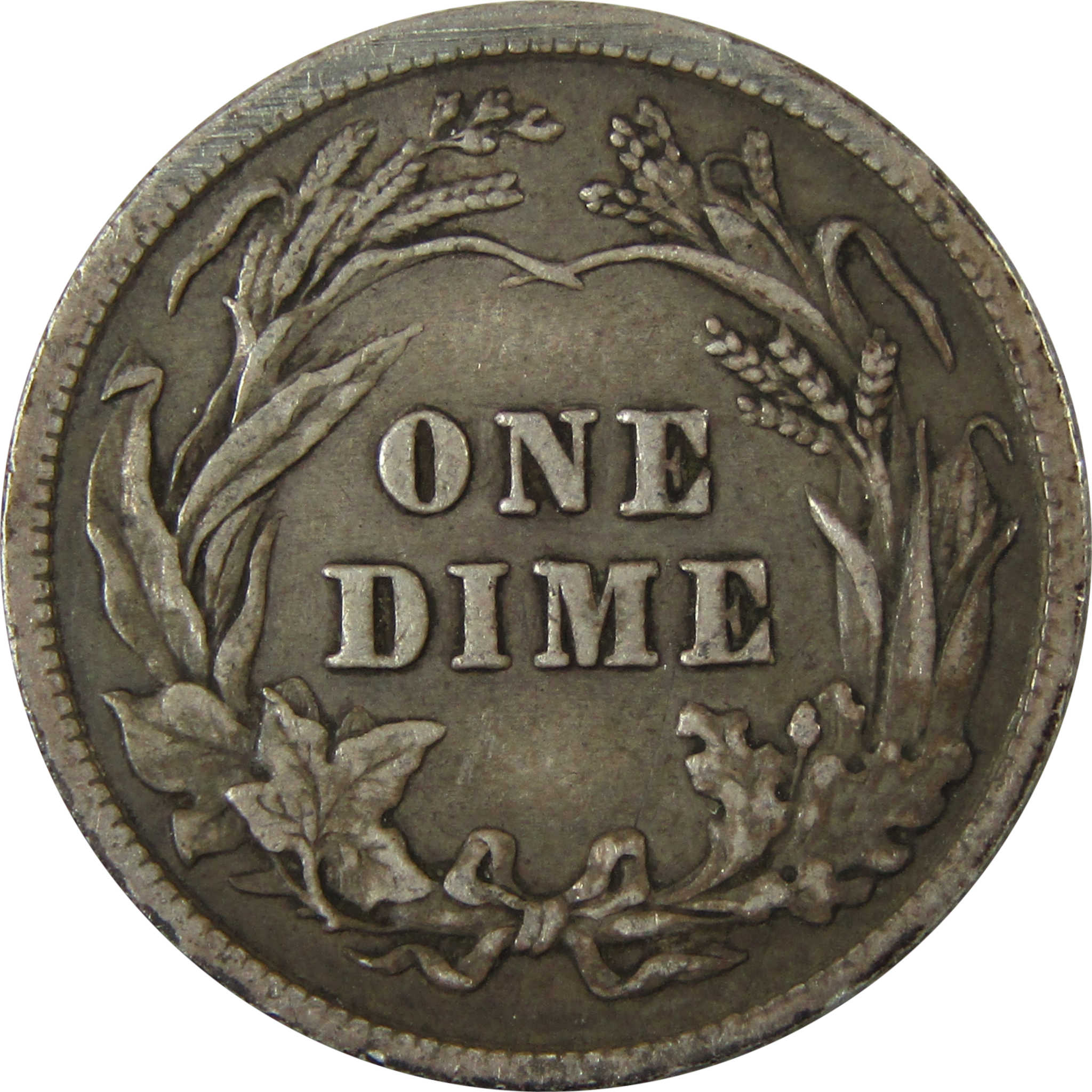1902 Barber Silver Dime F Fine 10c Coin Collectible SKU:CP986