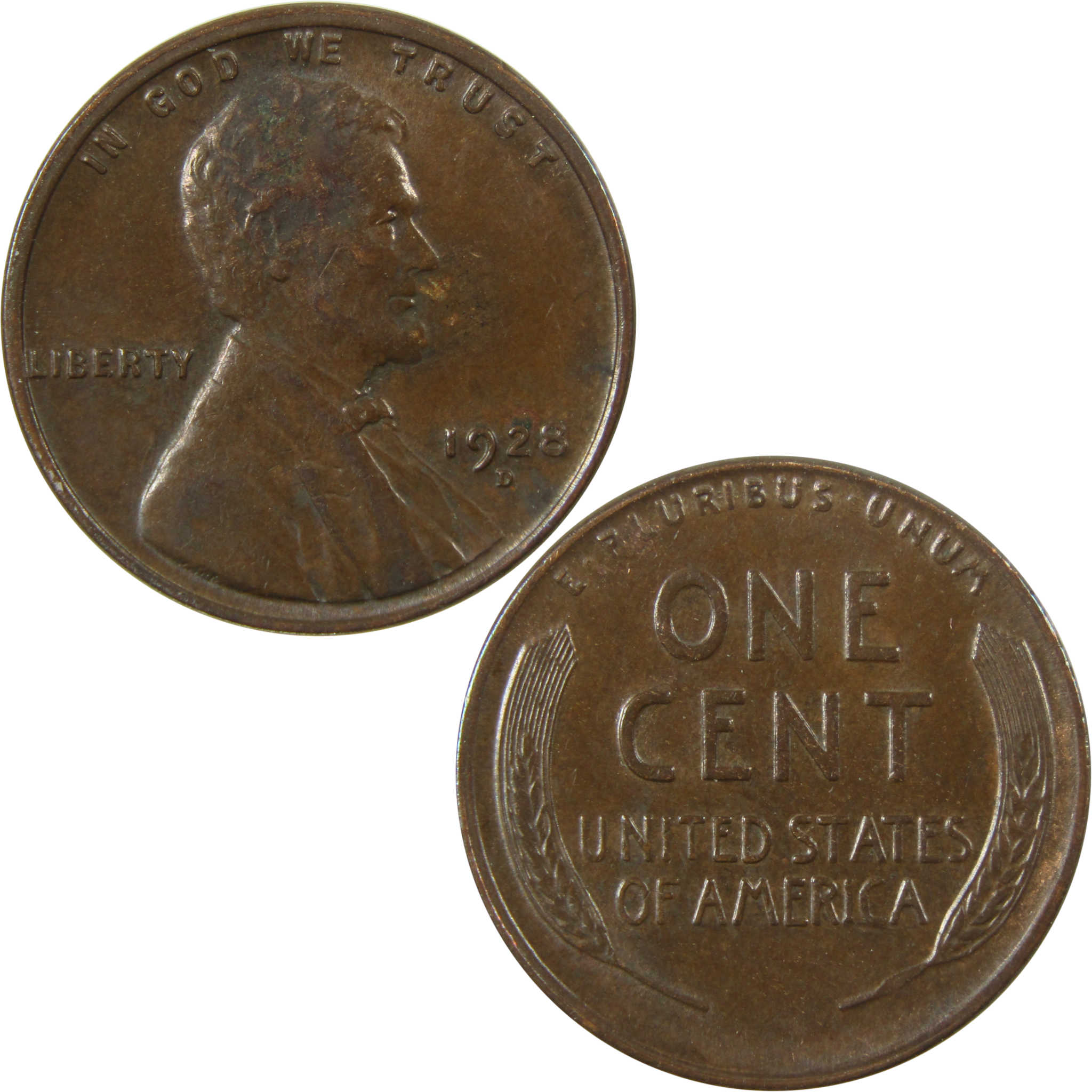 1928 D Lincoln Wheat Cent AU About Uncirculated Penny SKU:I26815