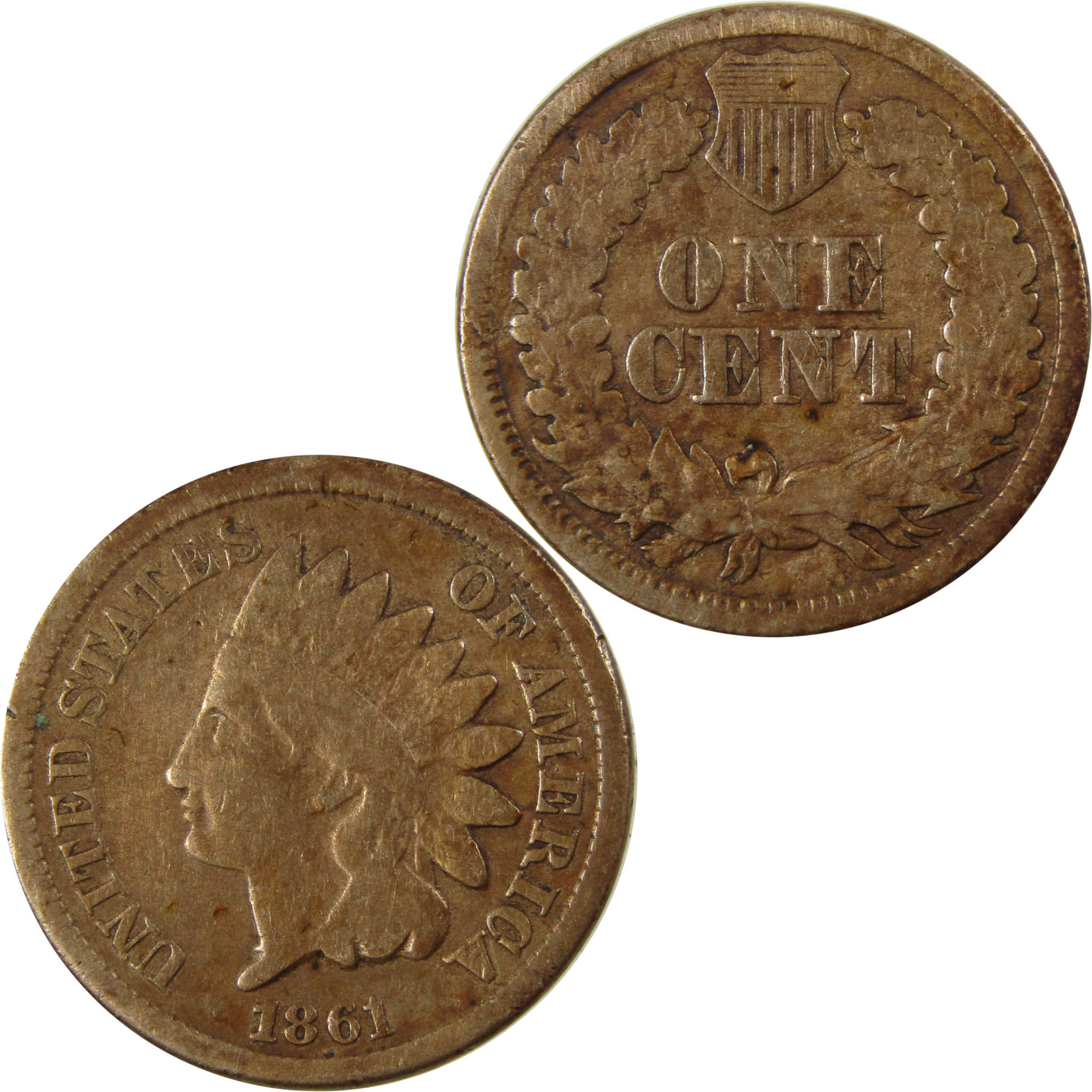 1861 Indian Head Cent G Good Details Penny 1c Coin SKU:CP1205