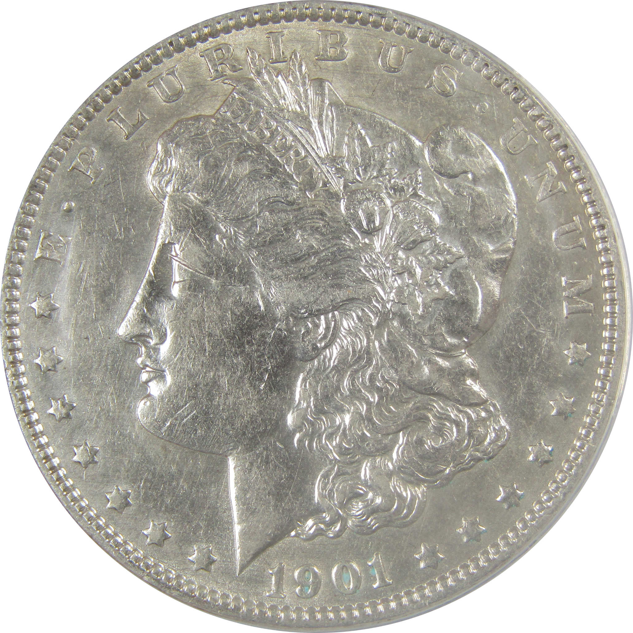 1901 Morgan Dollar AU 50 Details ANACS Silver $1 Coin SKU:I21269 - Morgan coin - Morgan silver dollar - Morgan silver dollar for sale - Profile Coins & Collectibles