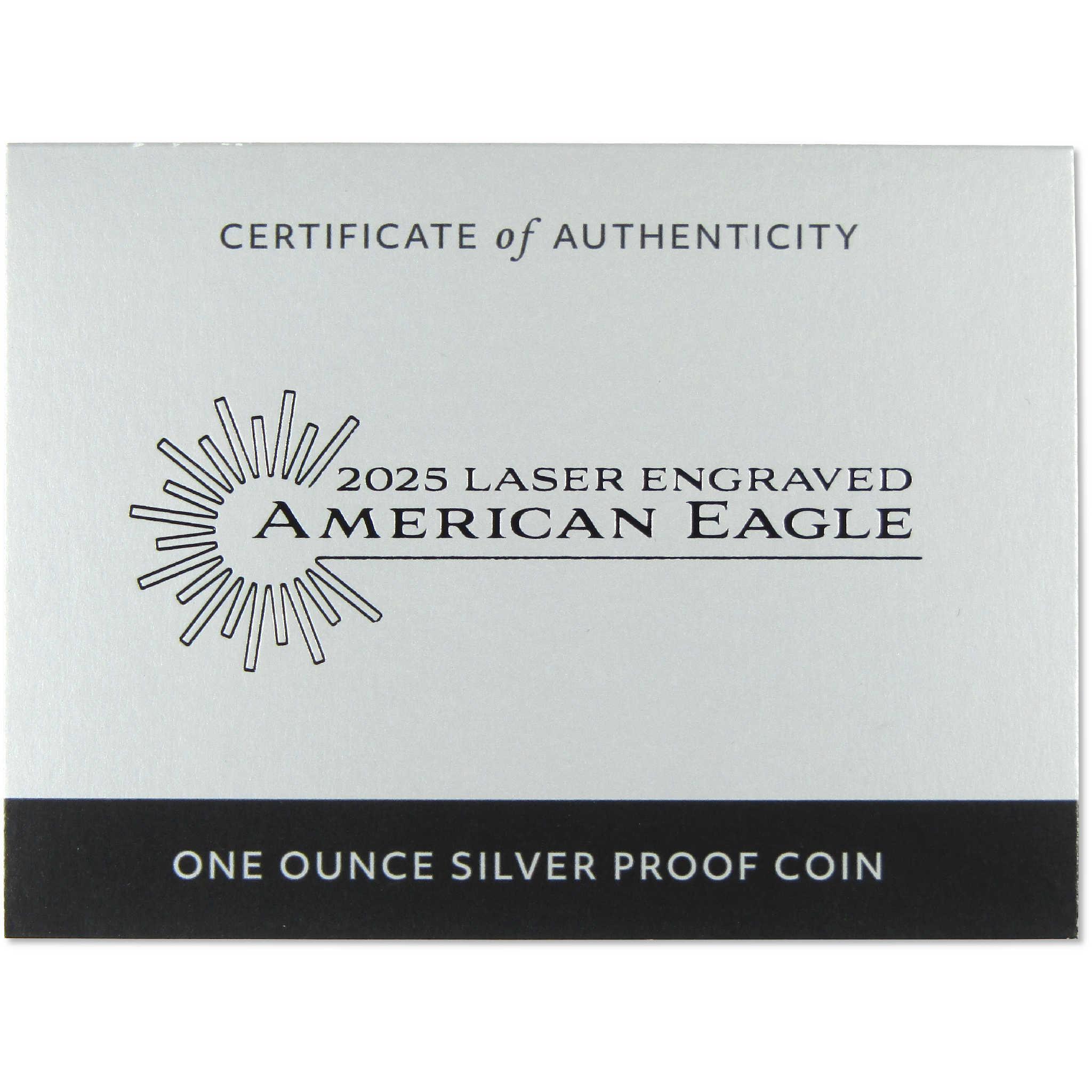 2025 W American Silver Eagle with Laser-Engraved Privy Mark Proof OGP