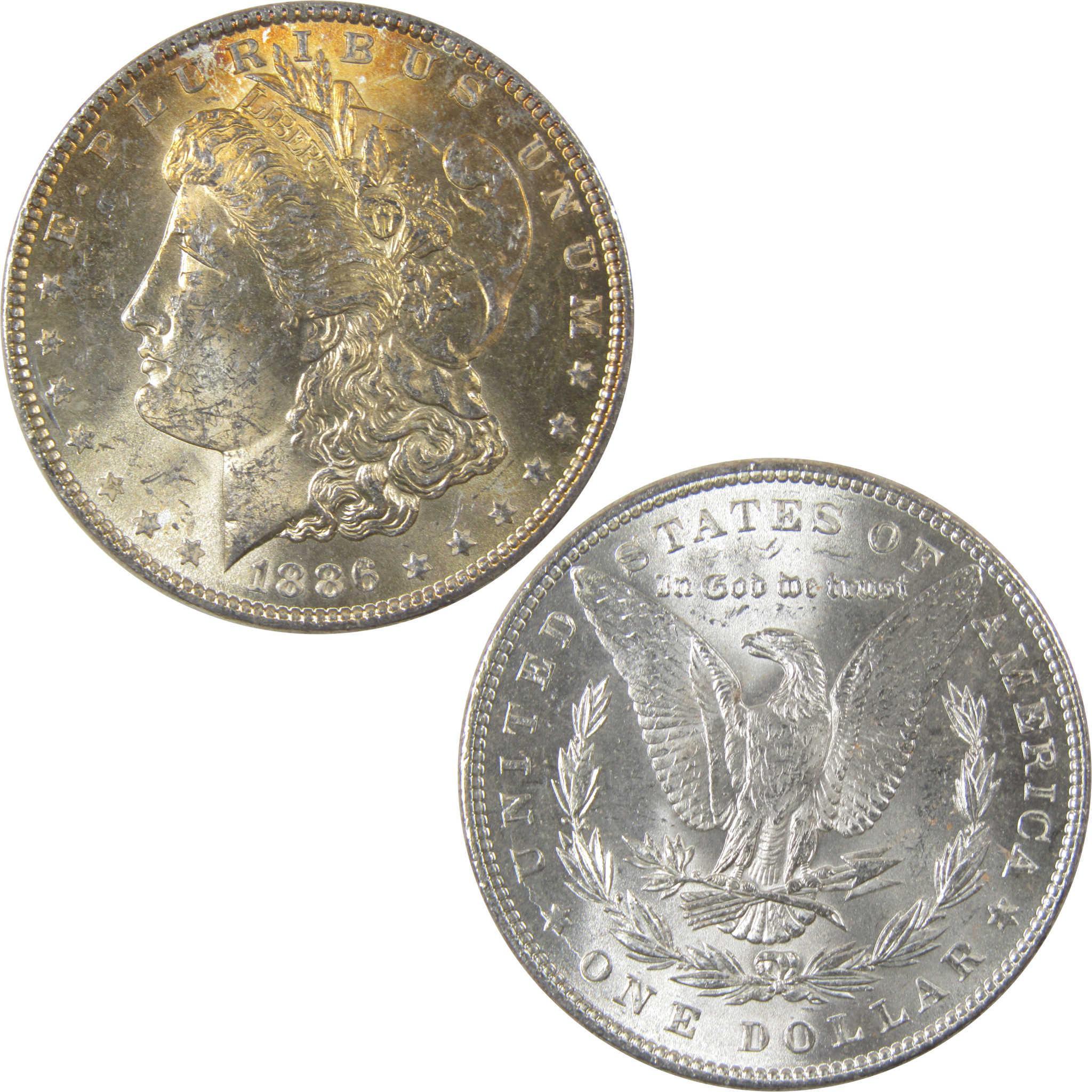 1886 Morgan Silver Dollar BU Choice Uncirculated Toned SKU:I24413