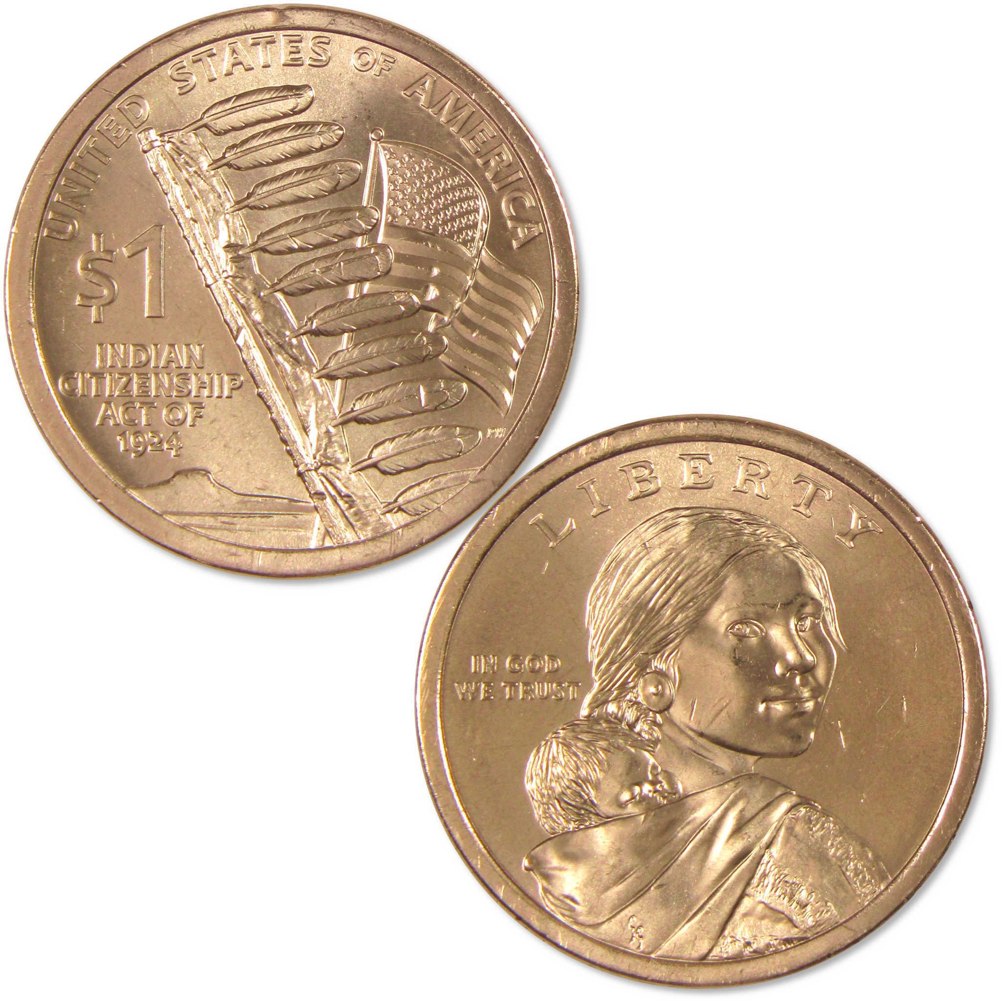 2024 P Indian Citizenship Native American Dollar Uncirculated $1 Coin