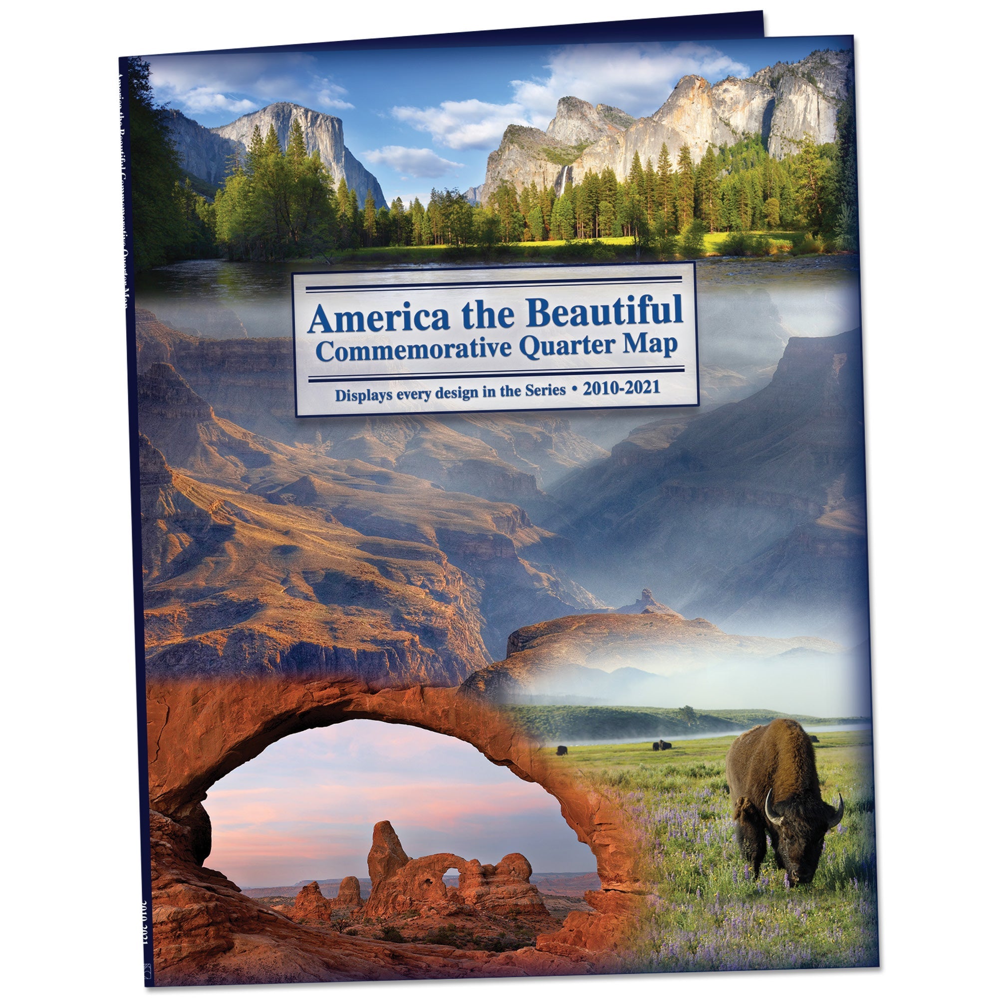 2010-2021 America's National Park Quarter Series Colorful Map Folder