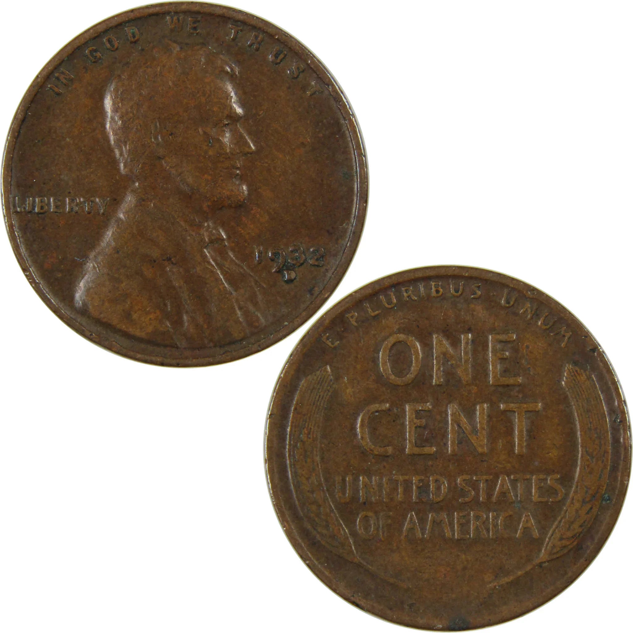 1932 D Lincoln Wheat Cent F Fine Penny 1c Coin Collectible SKU:I27123