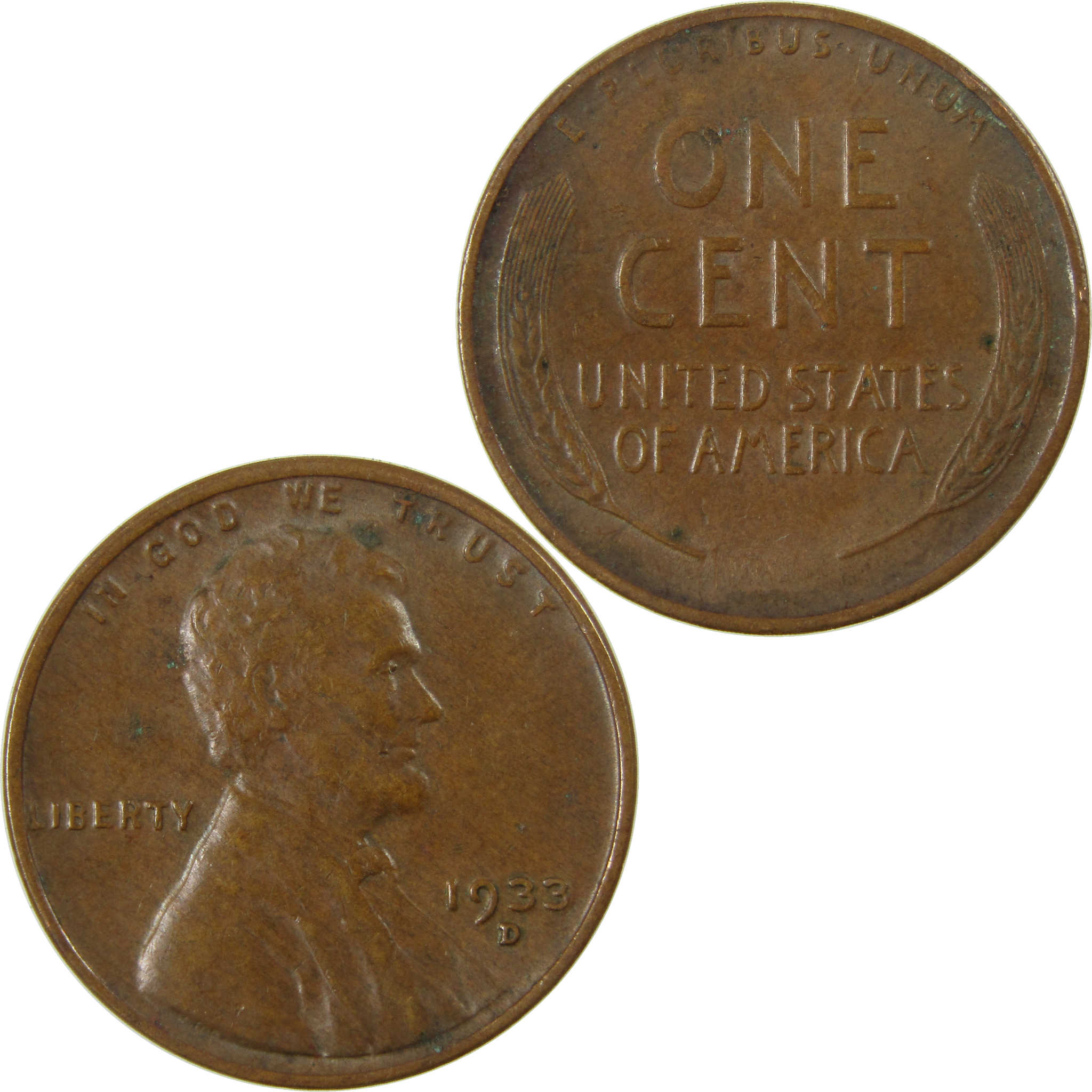 1933 D Lincoln Wheat Cent XF EF Extremely Fine Details SKU:I26870