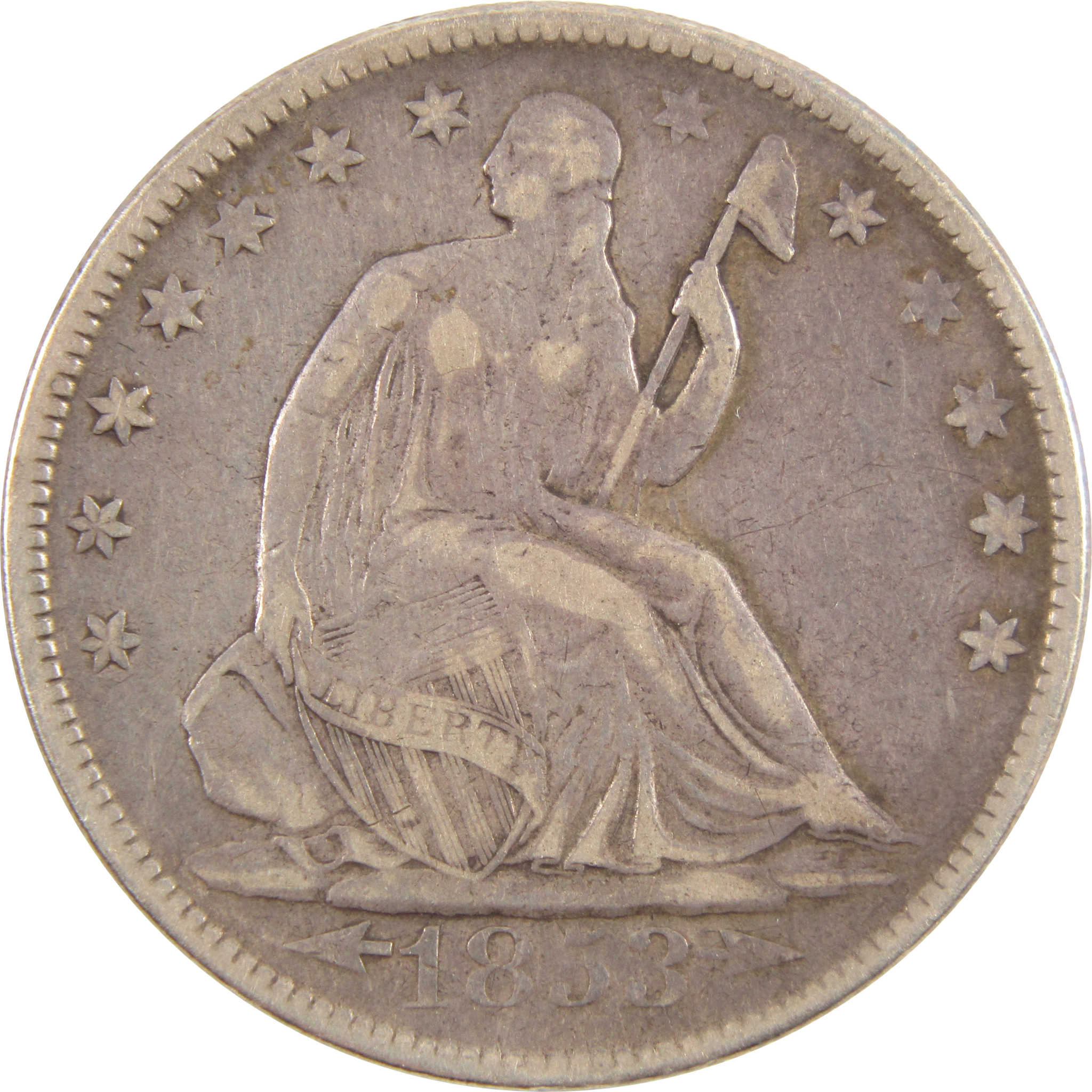 1853 Seated offers Half Dollar