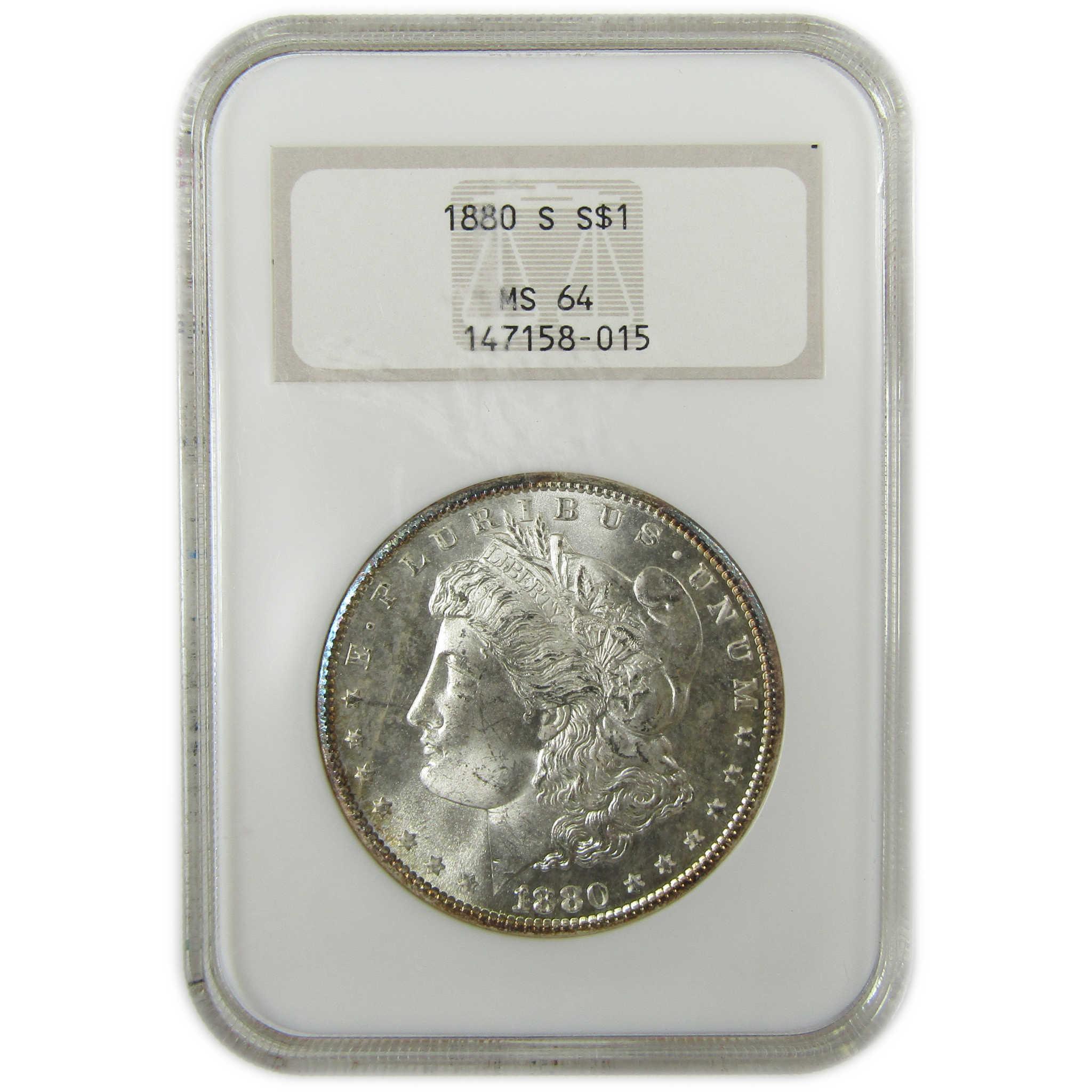 1880 S Morgan Silver $1 MS 64 NGC Uncirculated Toned Reverse SKU:CP933