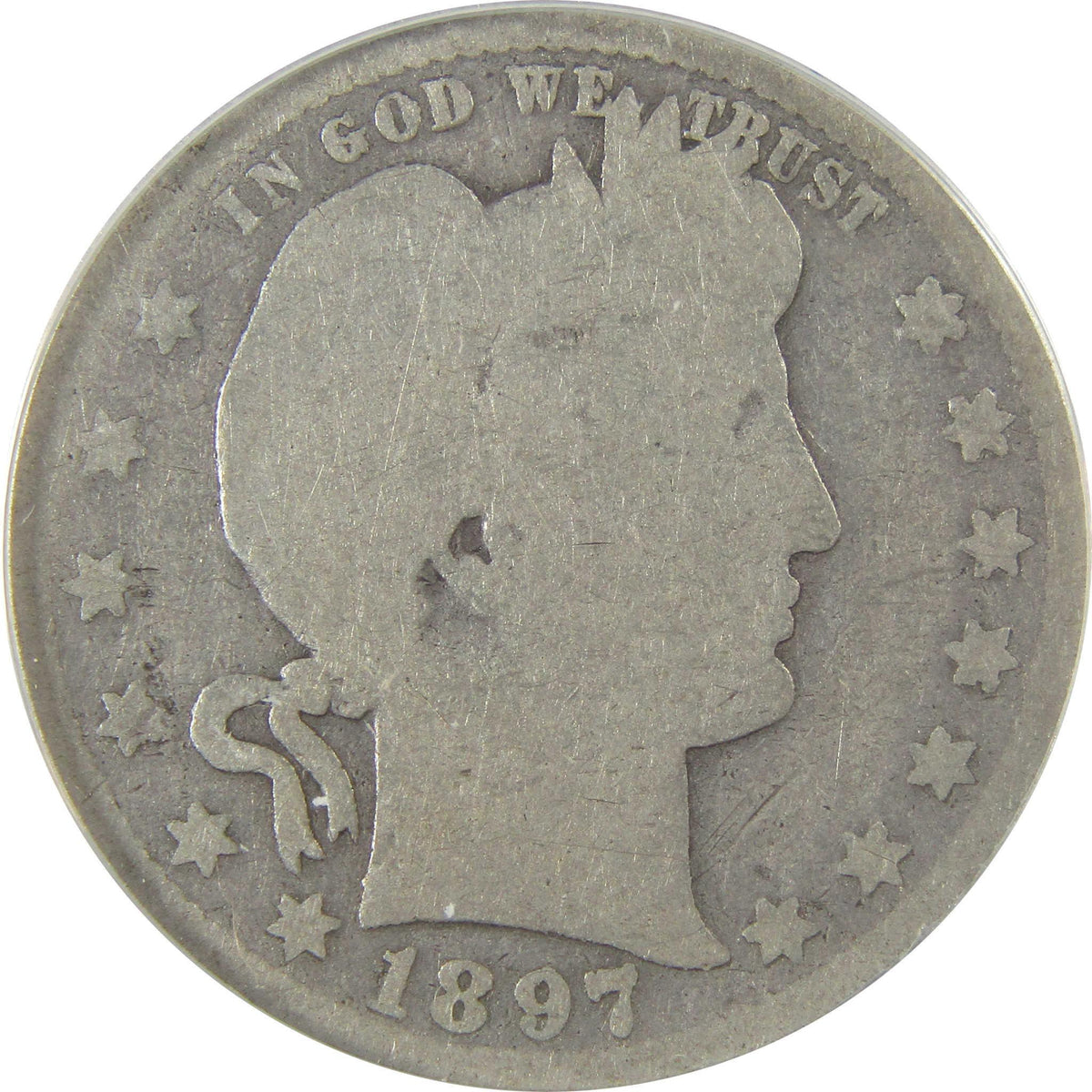 1897 S Barber Silver Quarter AG 3 Details ANACS 25c Coin SKU:I25441