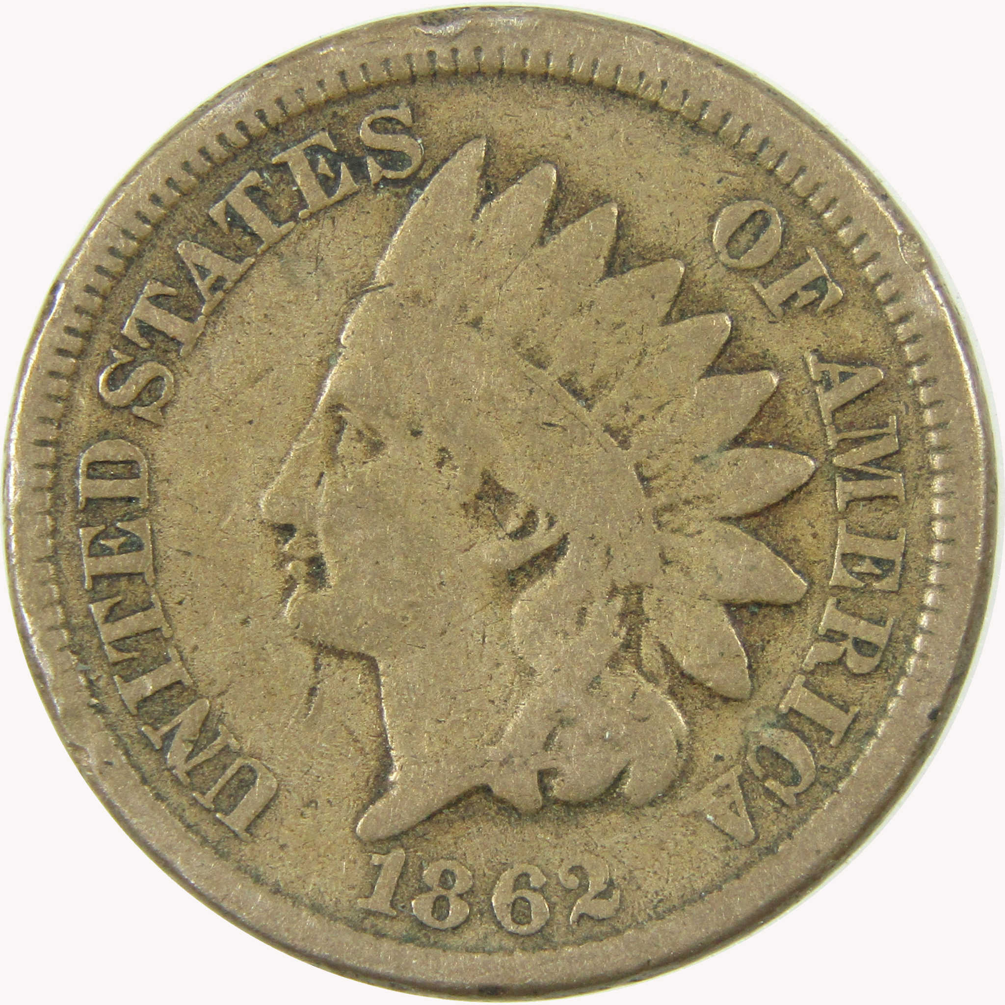 1862 Indian Head Cent G Good Penny 1c Coin SKU:CP1085