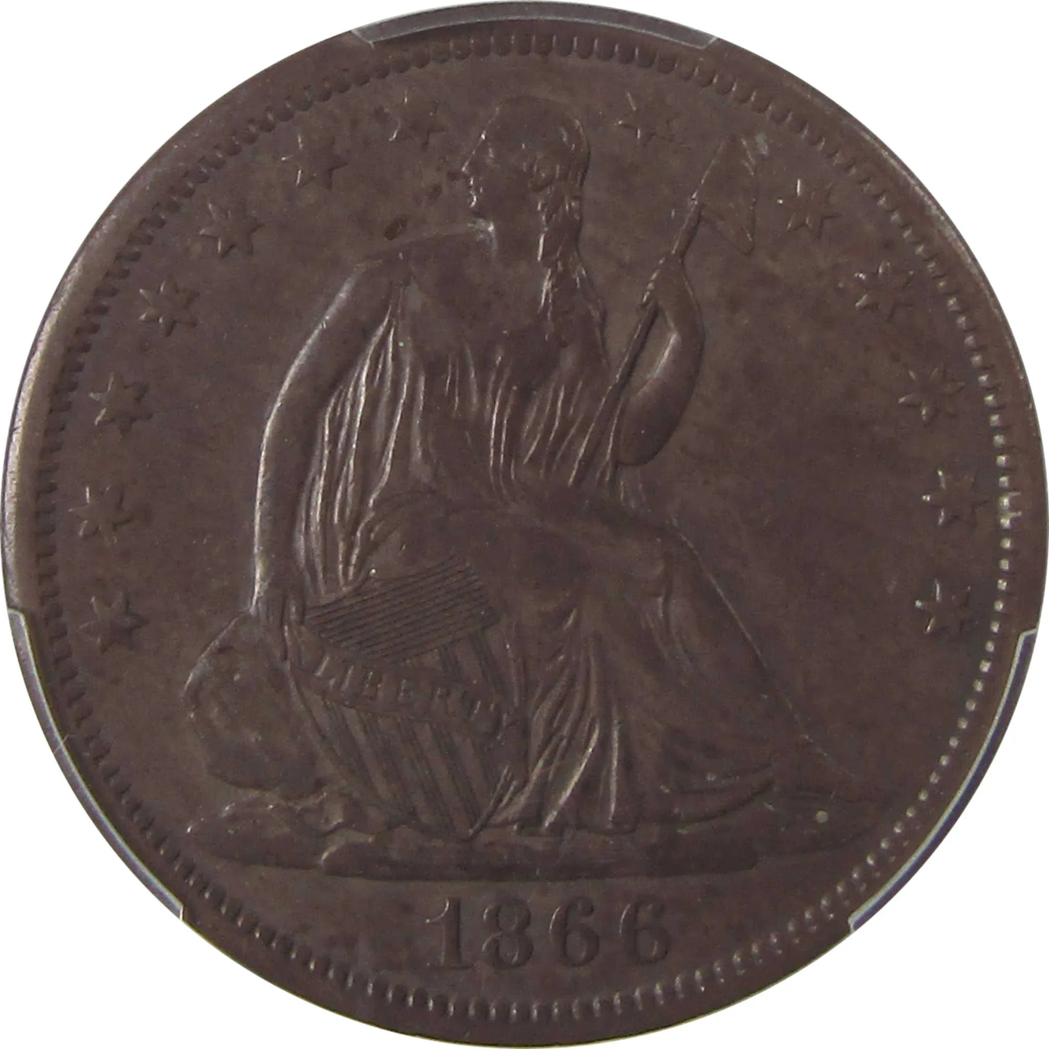1866 S Motto Seated Liberty Silver Half Dollar XF 40 PCGS SKU:I24684