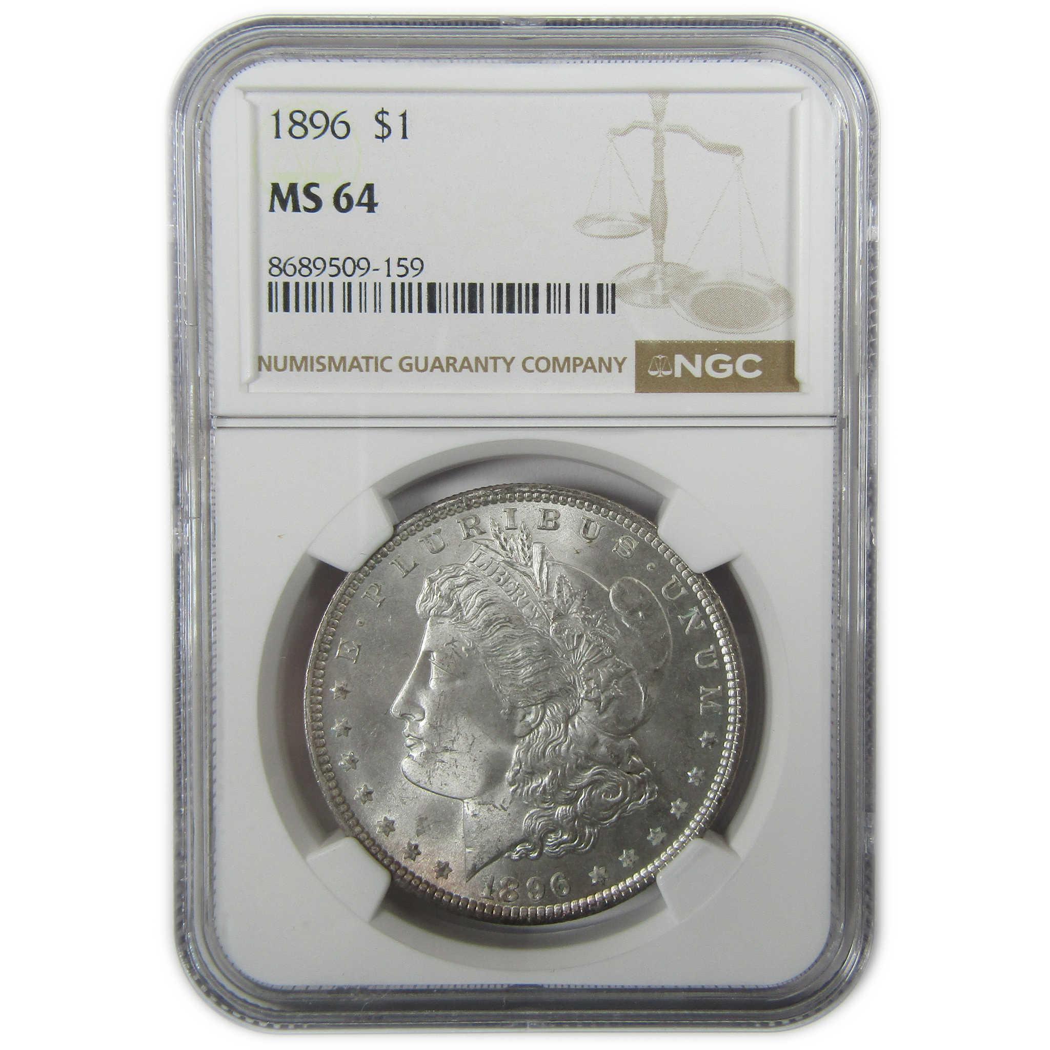 1896 Morgan Silver Dollar MS 64 NGC Uncirculated $1 Coin SKU:CP428 - Morgan coin - Morgan silver dollar - Morgan silver dollar for sale - Profile Coins & Collectibles