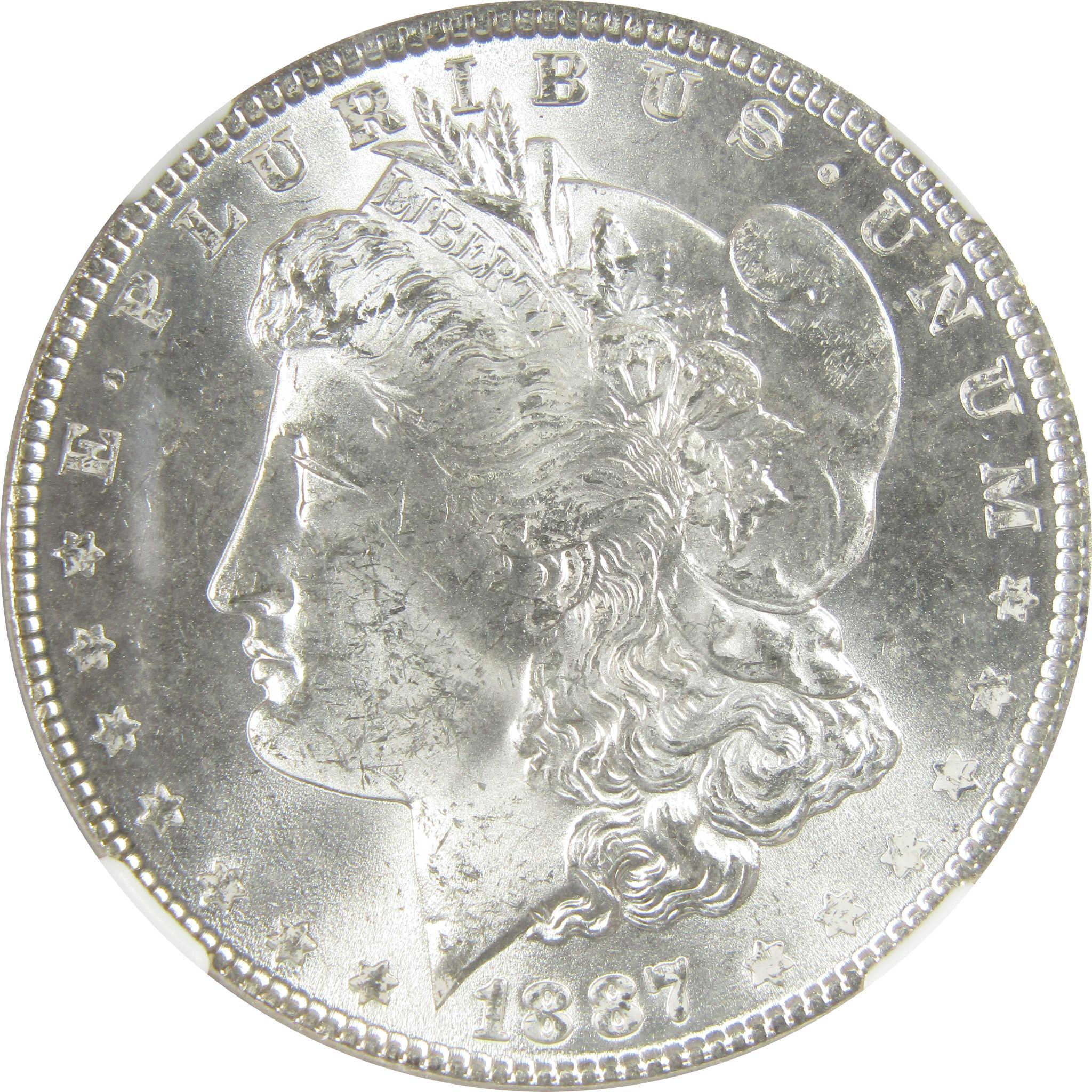 1887 Morgan Silver Dollar MS 63 NGC Uncirculated $1 Coin SKU:CP458 - Morgan coin - Morgan silver dollar - Morgan silver dollar for sale - Profile Coins & Collectibles