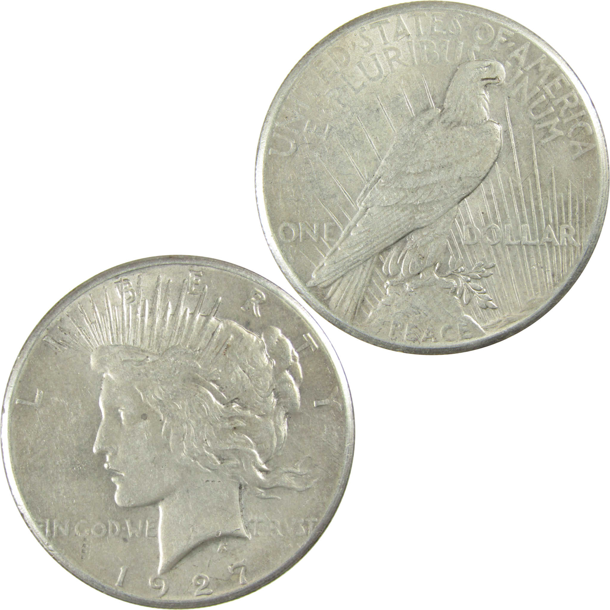 1927 Peace Silver Dollar AU About Uncirculated $1 Coin SKU:I27489