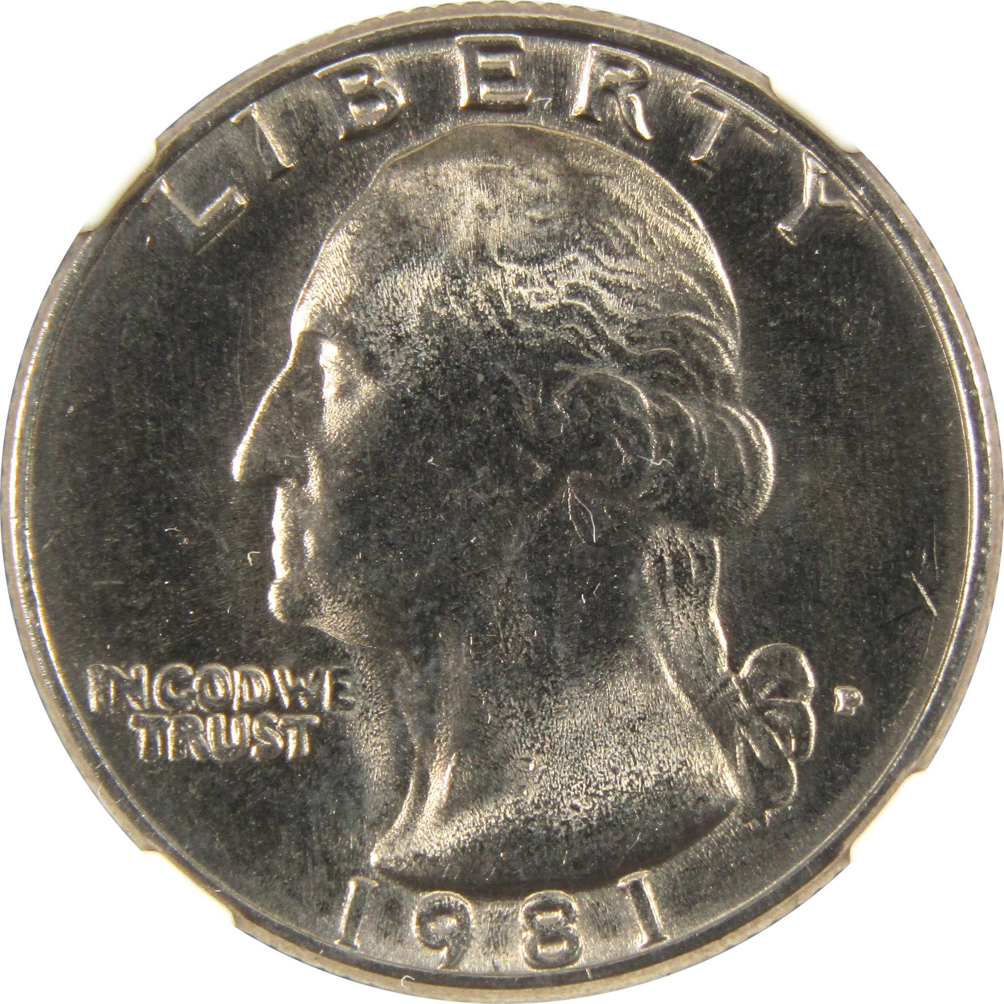 1981 P Washington Quarter MS 66 NGC Clad 25c Uncirculated SKU:I9503