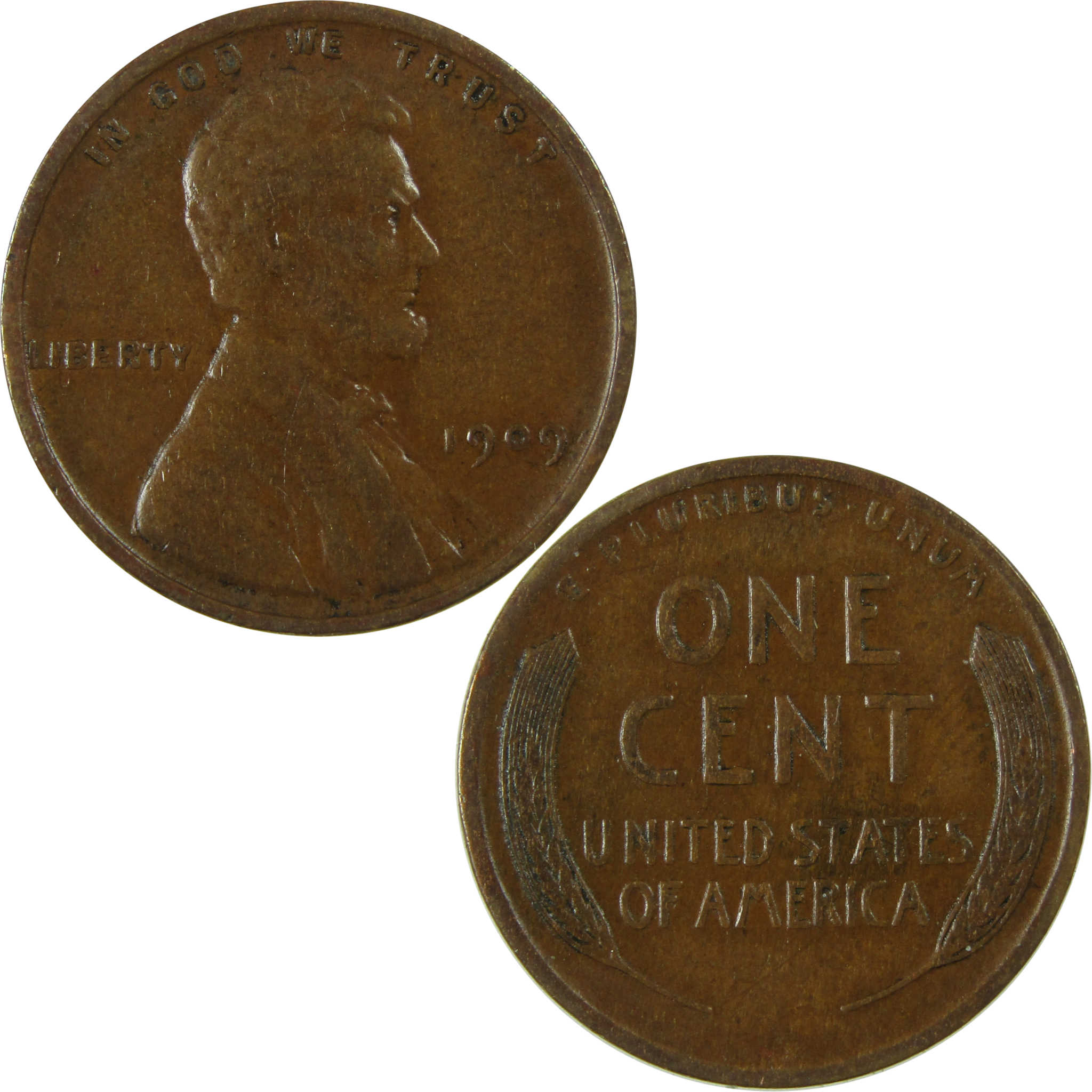 1909 Lincoln Wheat Cent VF Very Fine Penny 1c Coin SKU:I26209
