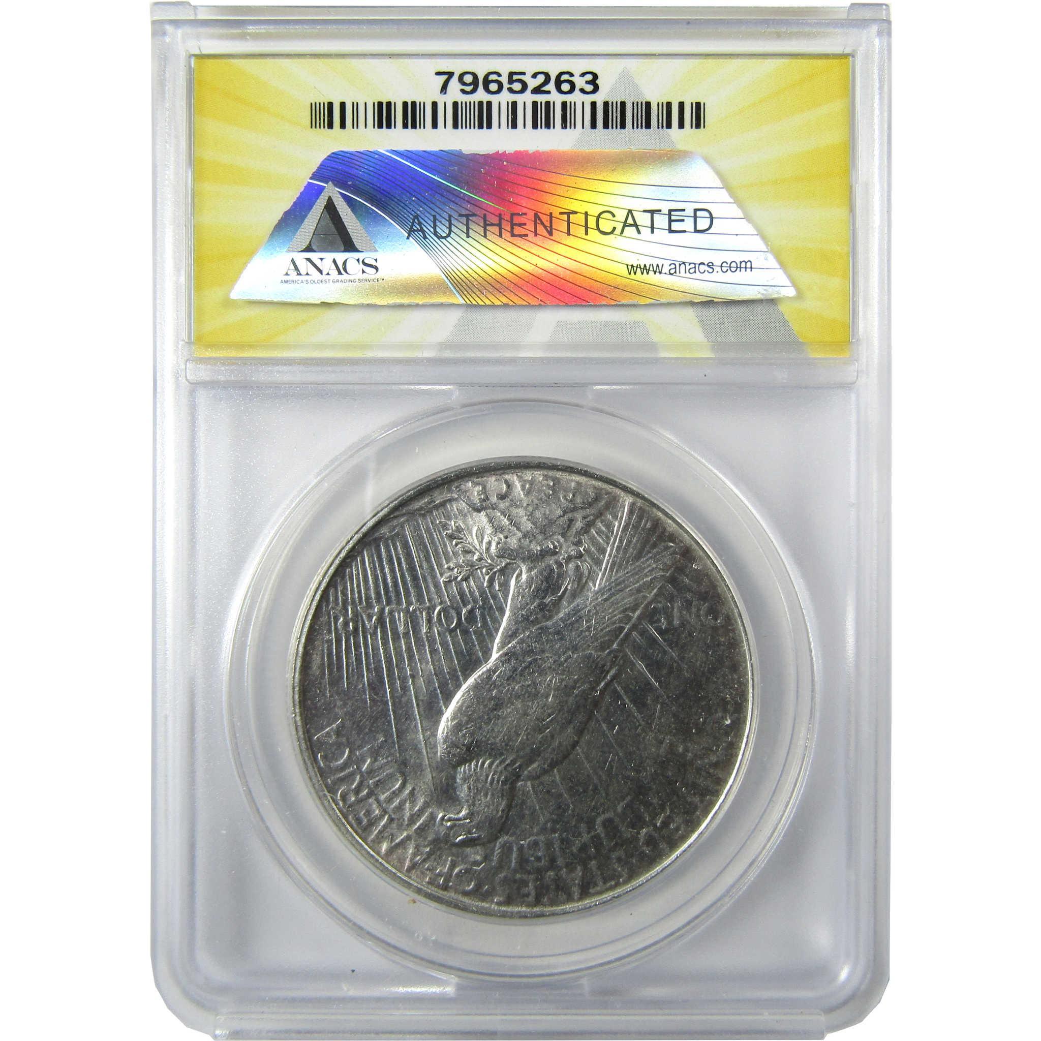 1923 D Peace Silver Dollar AU 53 ANACS $1 Coin Collectible SKU:I25675