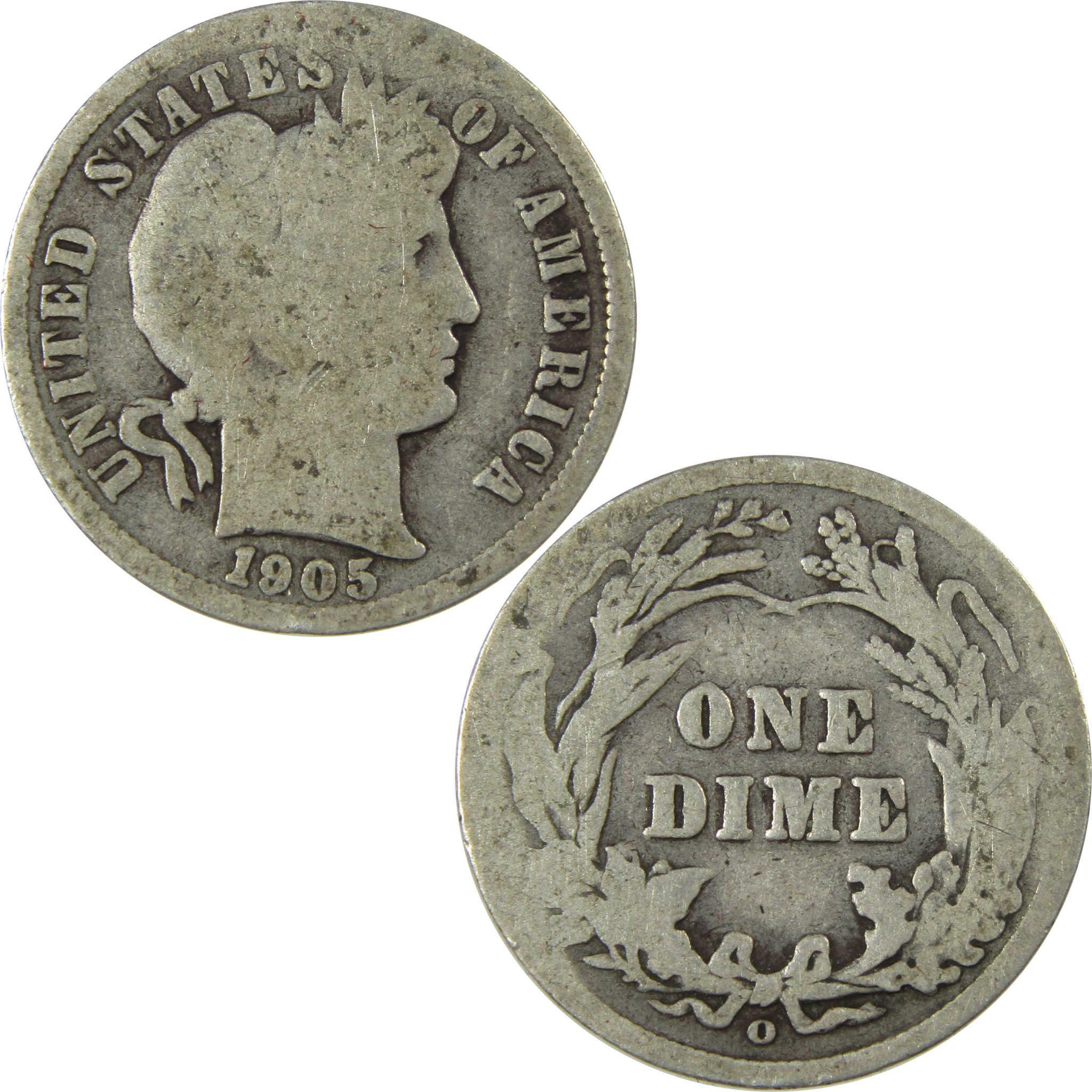 1905 O Micro O Barber Silver Dime AG About Good 10c Coin SKU:I26627