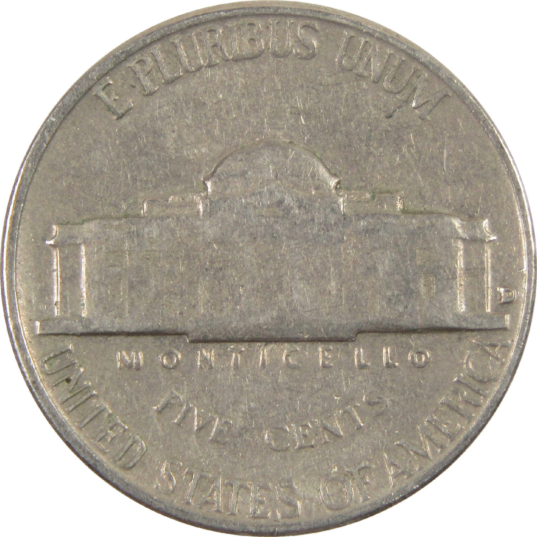 1960 D Jefferson Nickel Circulated 5c Coin Collectible