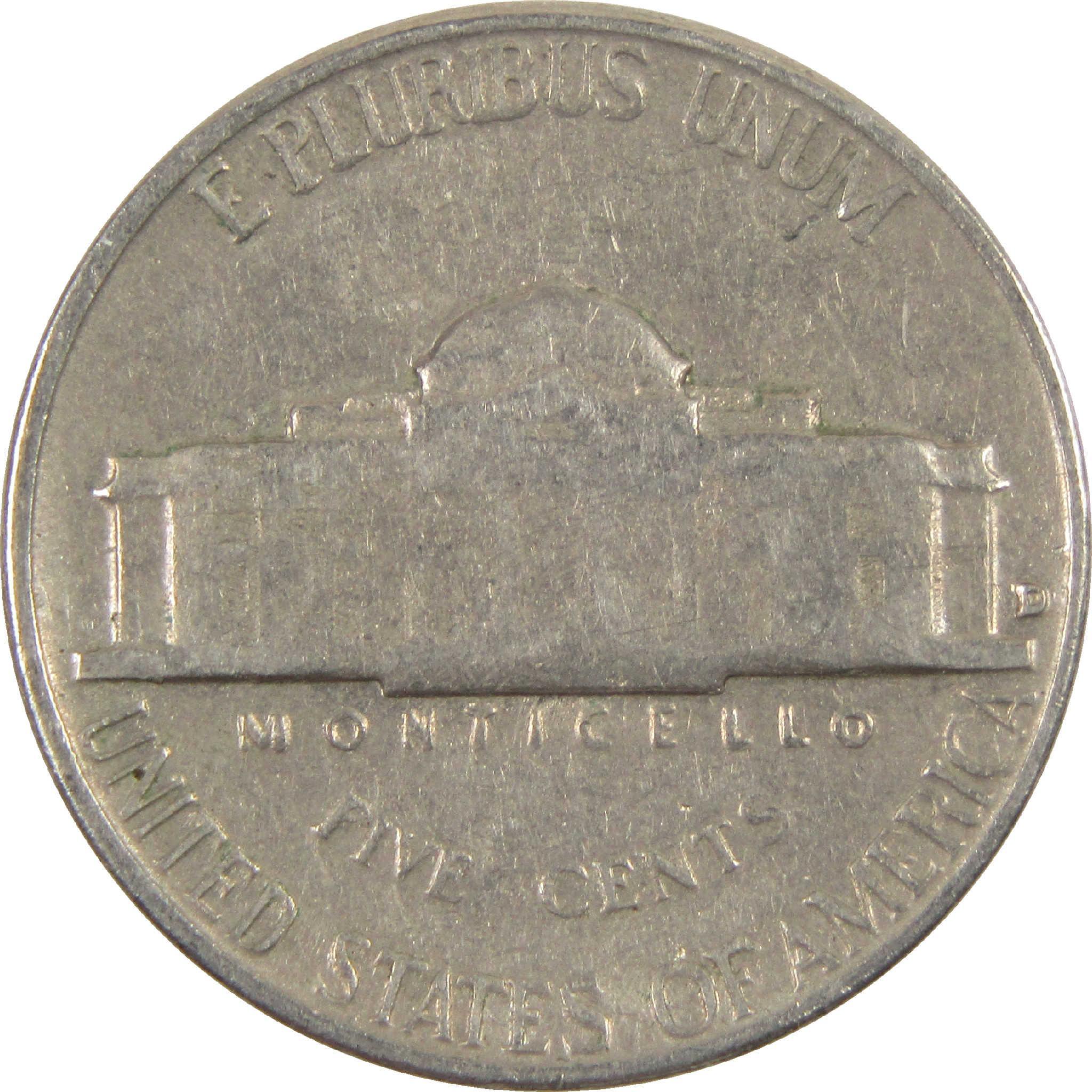1960 D Jefferson Nickel Circulated 5c Coin Collectible
