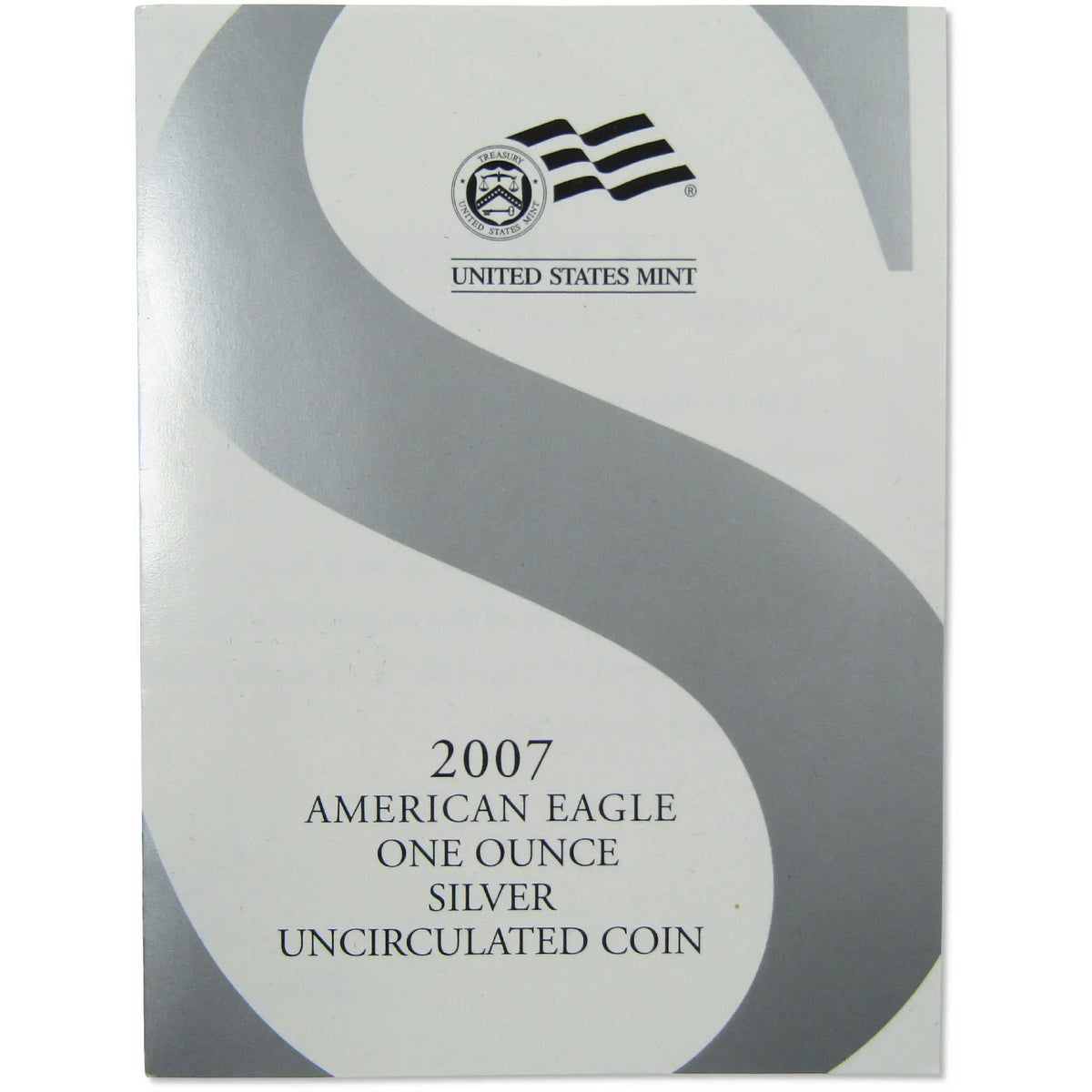 2007 W American Silver Eagle Uncirculated Burnished $1 Coin OGP COA