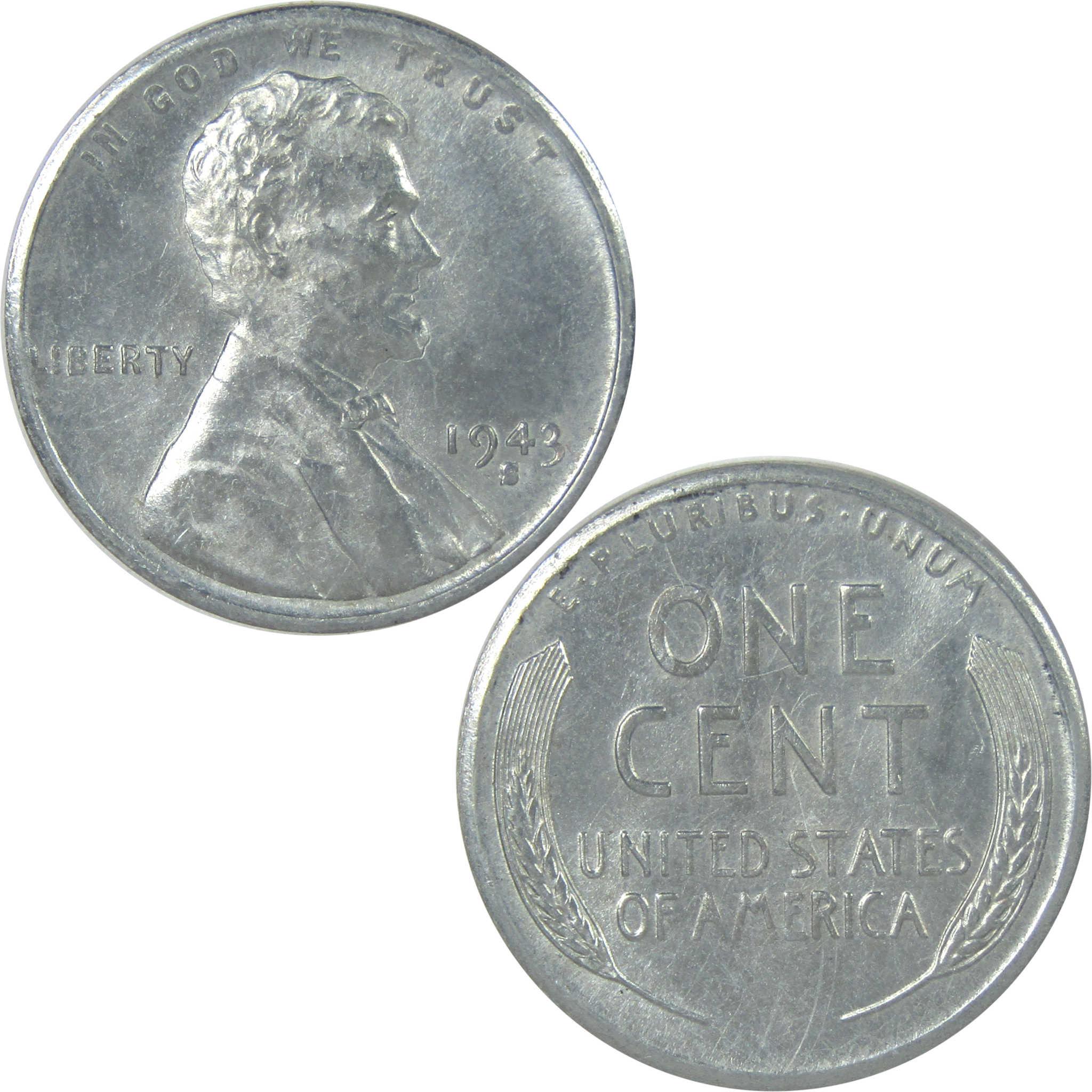 1943 S Lincoln Wheat Cent Uncirculated Steel Penny 1c Coin