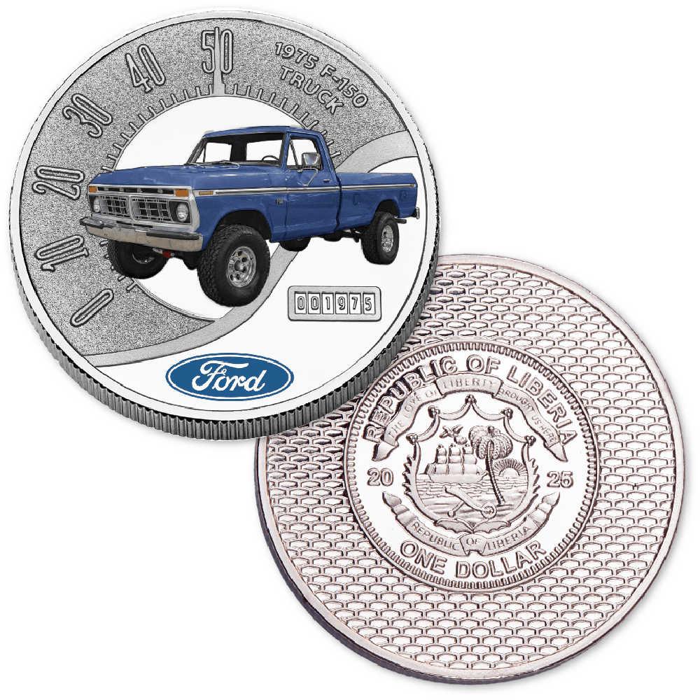 2025 Liberia Ford Truck Series 1975 F-150 Proof-Like $1 Coin