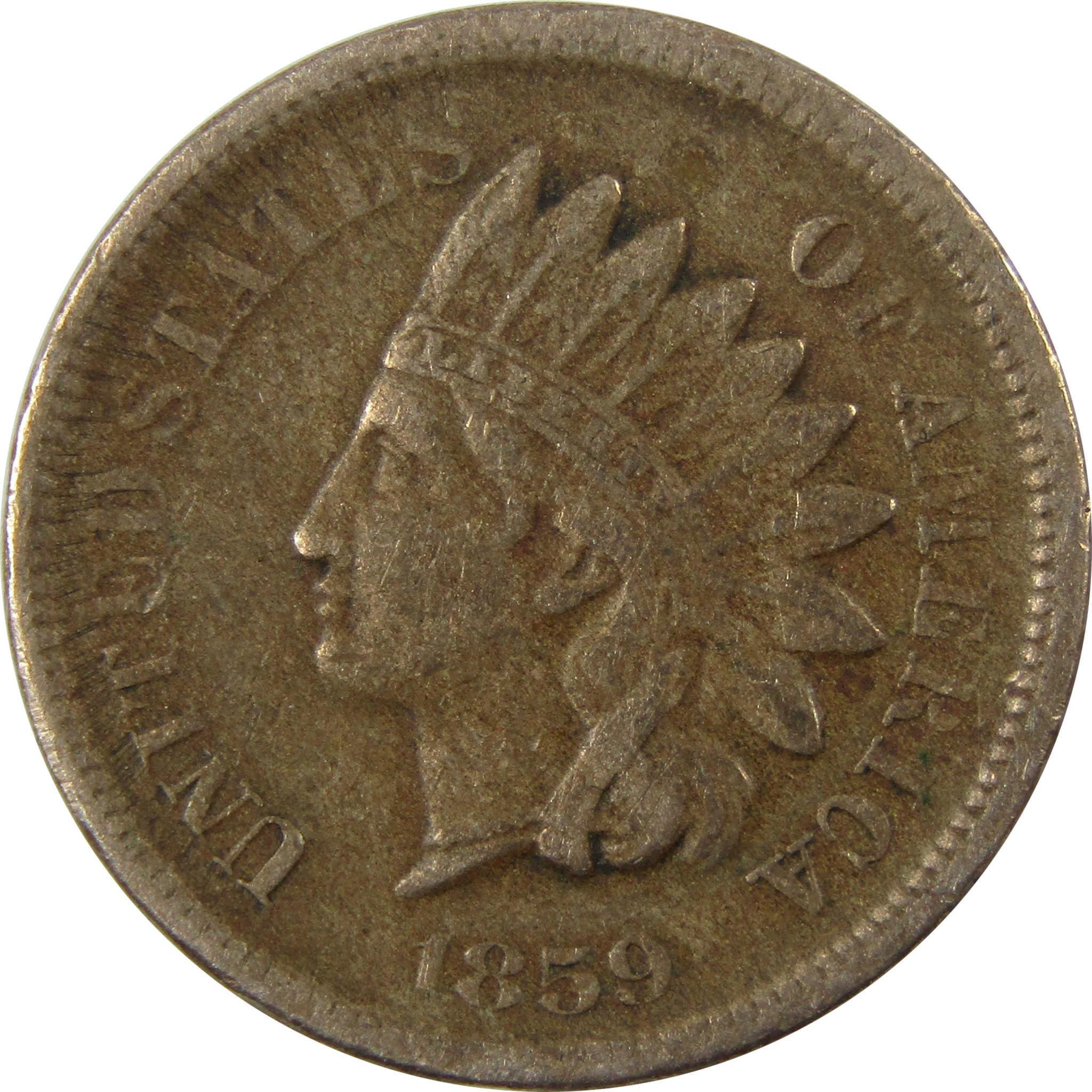 1859 Indian Head Cent VF Very Fine Penny 1c Coin SKU:CP1292