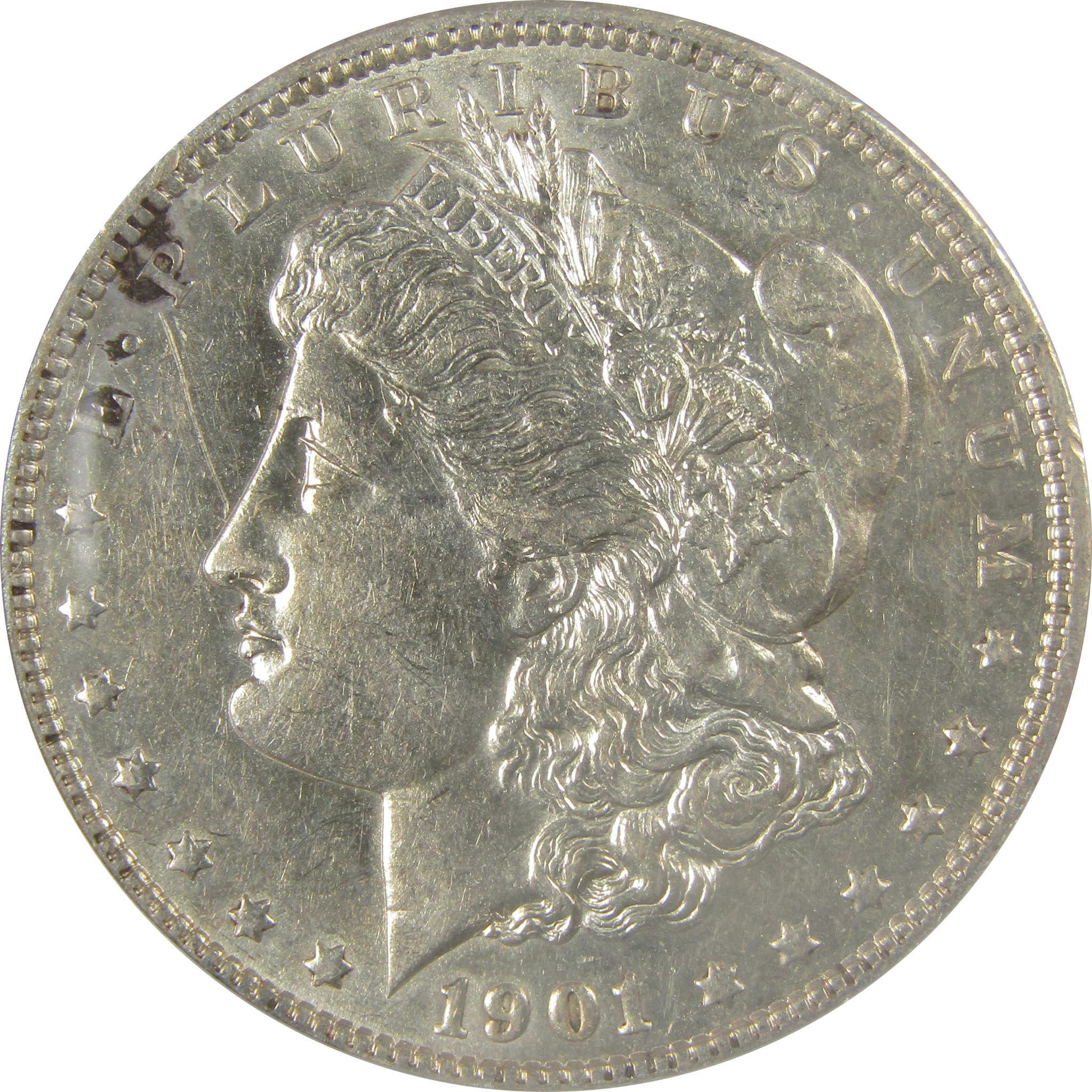 1901 Morgan Dollar AU 55 Details ANACS Silver $1 Coin SKU:I21254 - Morgan coin - Morgan silver dollar - Morgan silver dollar for sale - Profile Coins & Collectibles