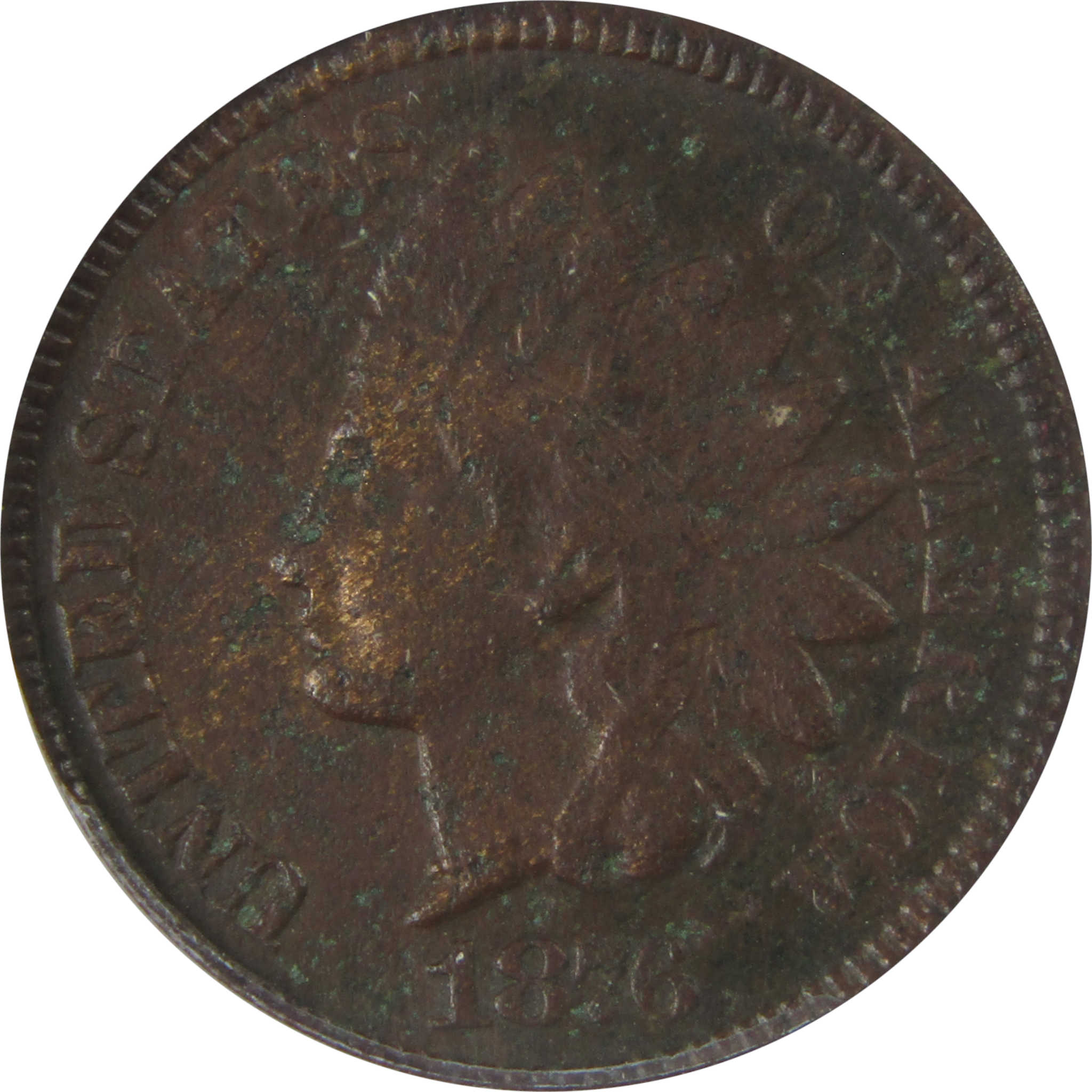 1876 Indian Head Cent EF 40 Details ANACS Penny 1c Coin SKU:CPC1190