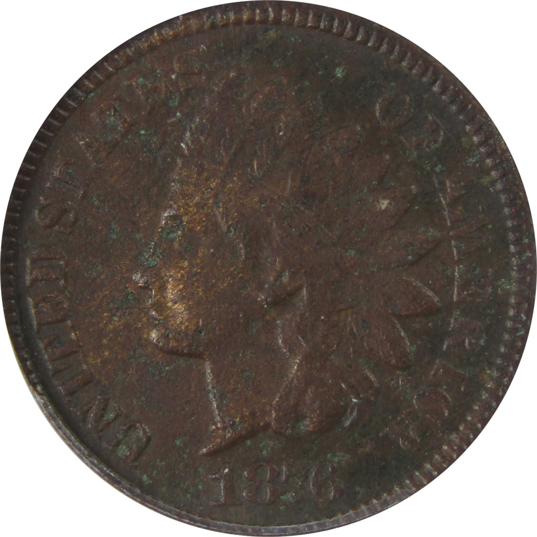 1876 Indian Head Cent EF 40 Details ANACS Penny 1c Coin SKU:CPC1190