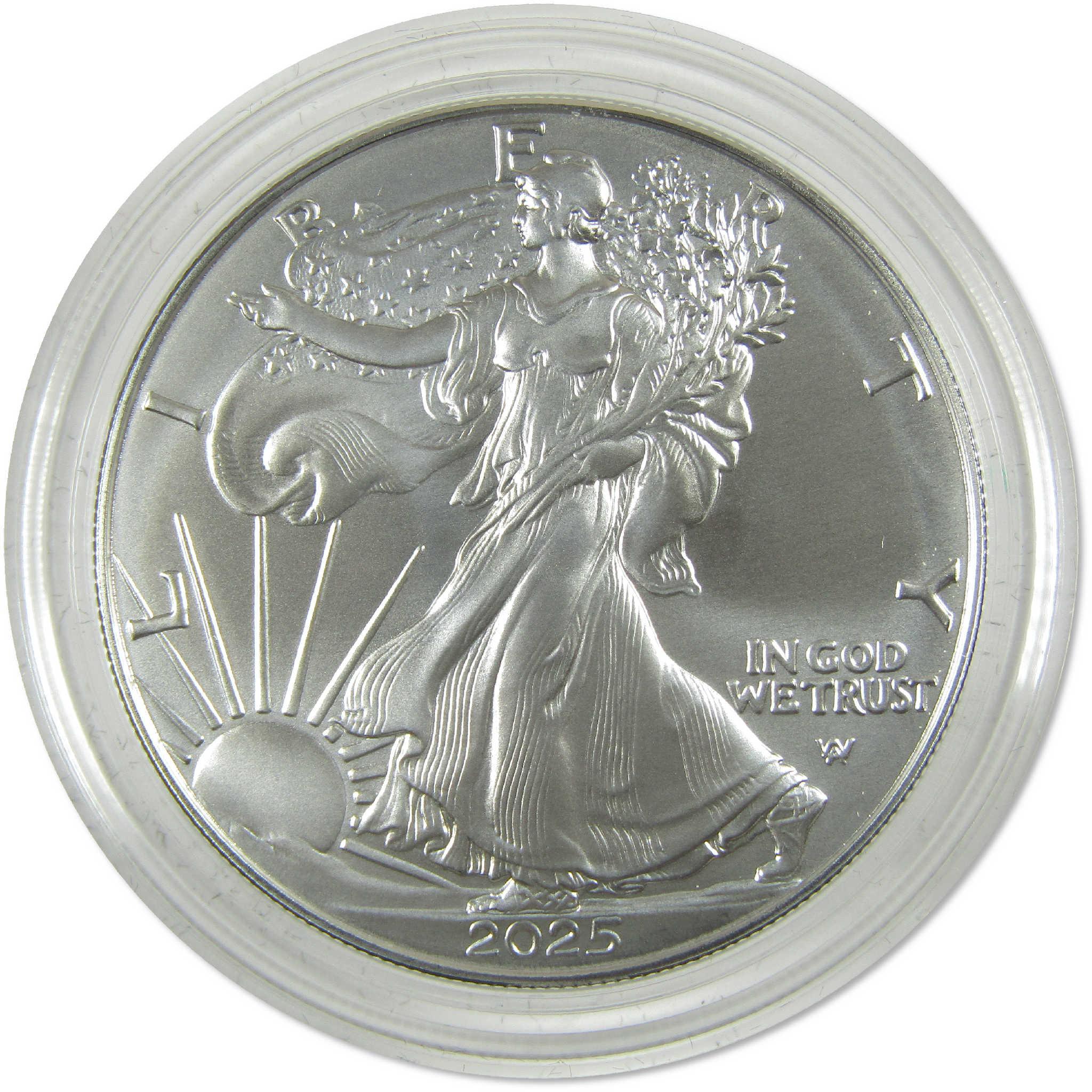 2025 W American Silver Eagle Uncirculated Bullion Burnished OGP COA