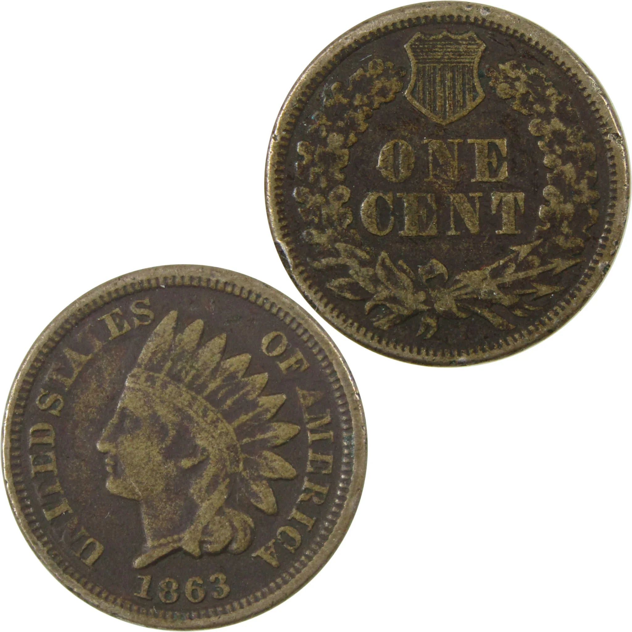 1863 Indian Head Cent VG Very Good Penny 1c Coin SKU:CP1329