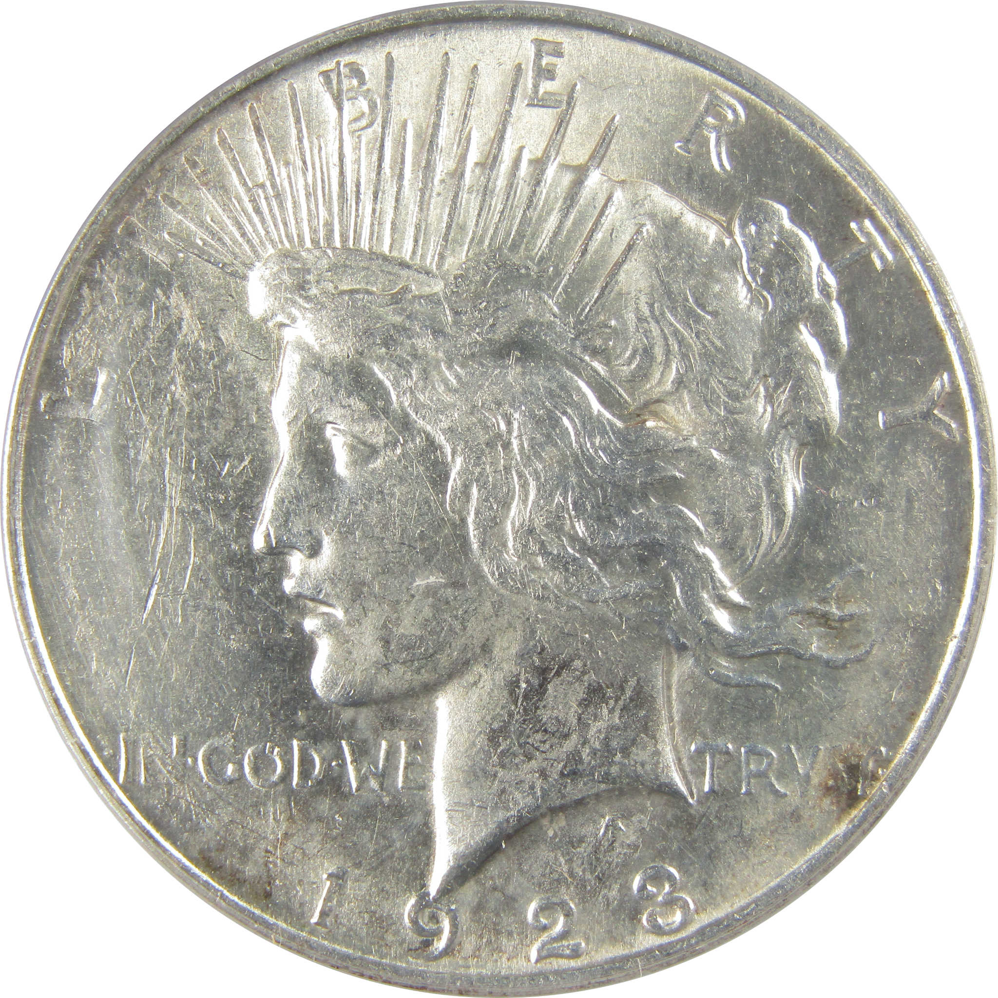 1923 D Peace Dollar AU 55 ANACS Silver $1 Coin SKU:I20886