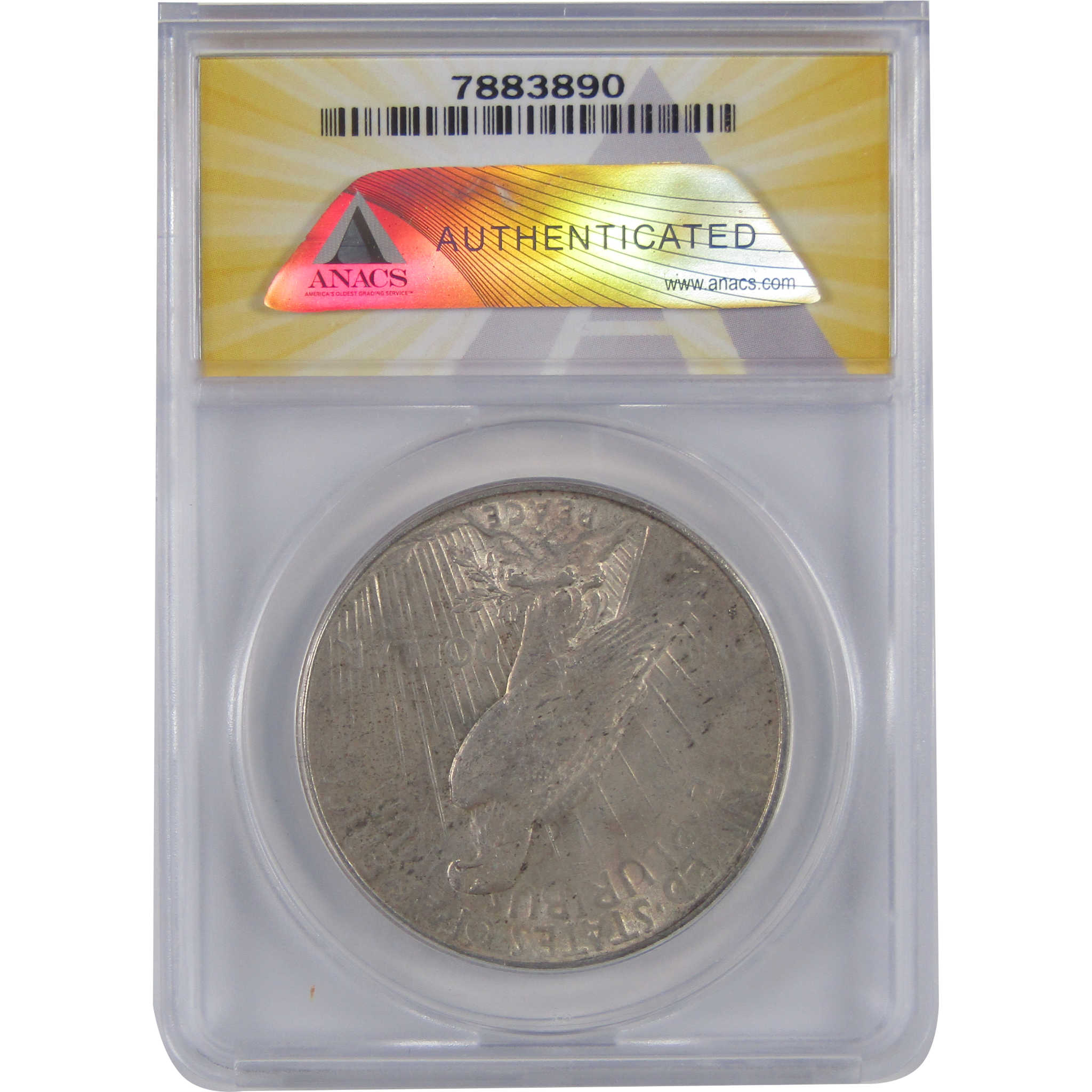 1926 S Peace Dollar AU 50 ANACS Silver $1 Coin SKU:I18605