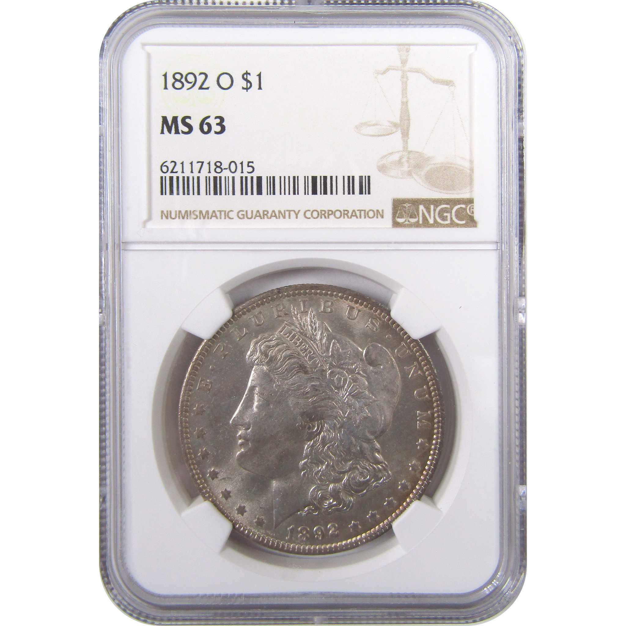 1892 O Morgan Dollar MS 63 NGC Silver Uncirculated Toned SKU:I17988