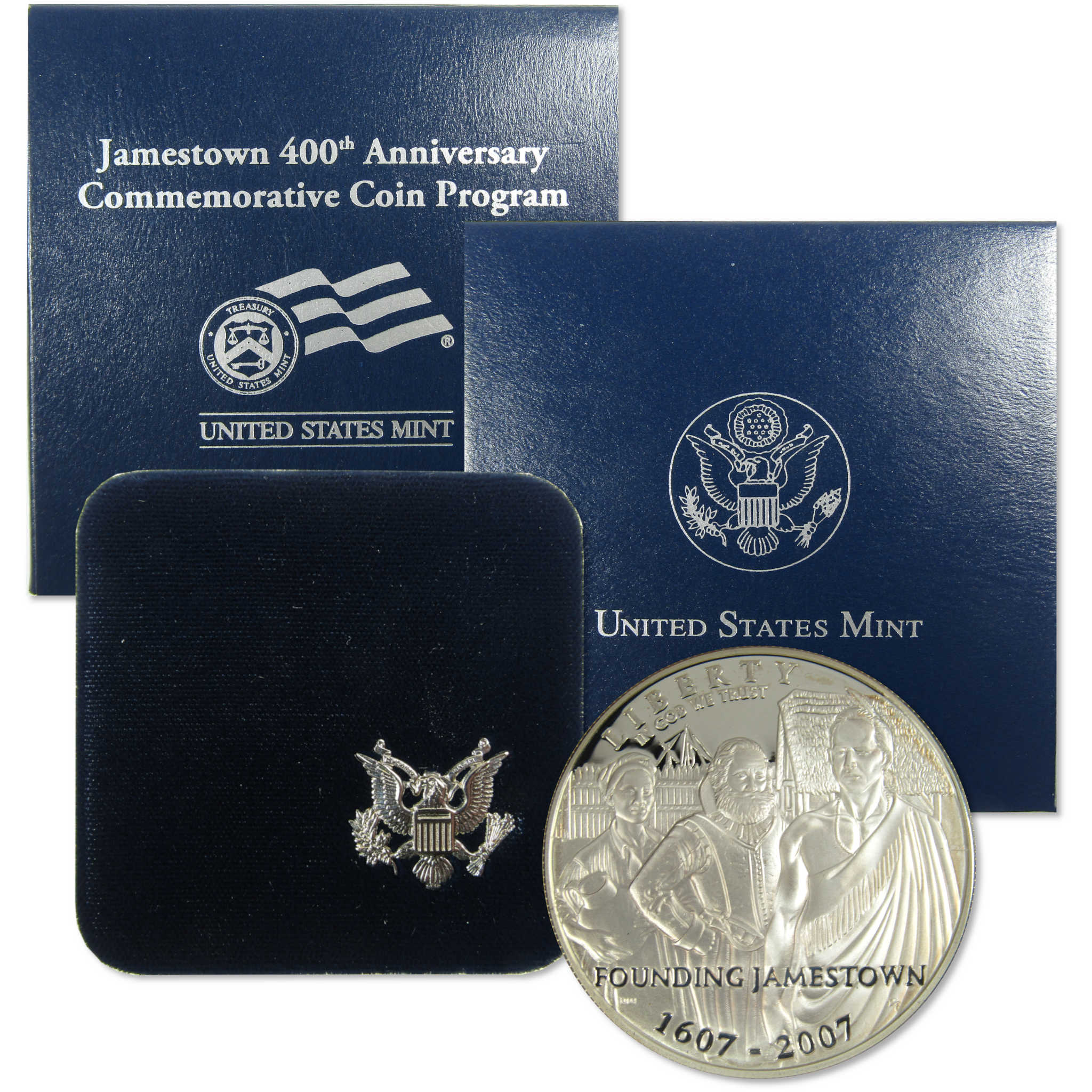 2007 P Jamestown Commemorative Silver Dollar Proof OGP COA SKU:CP308