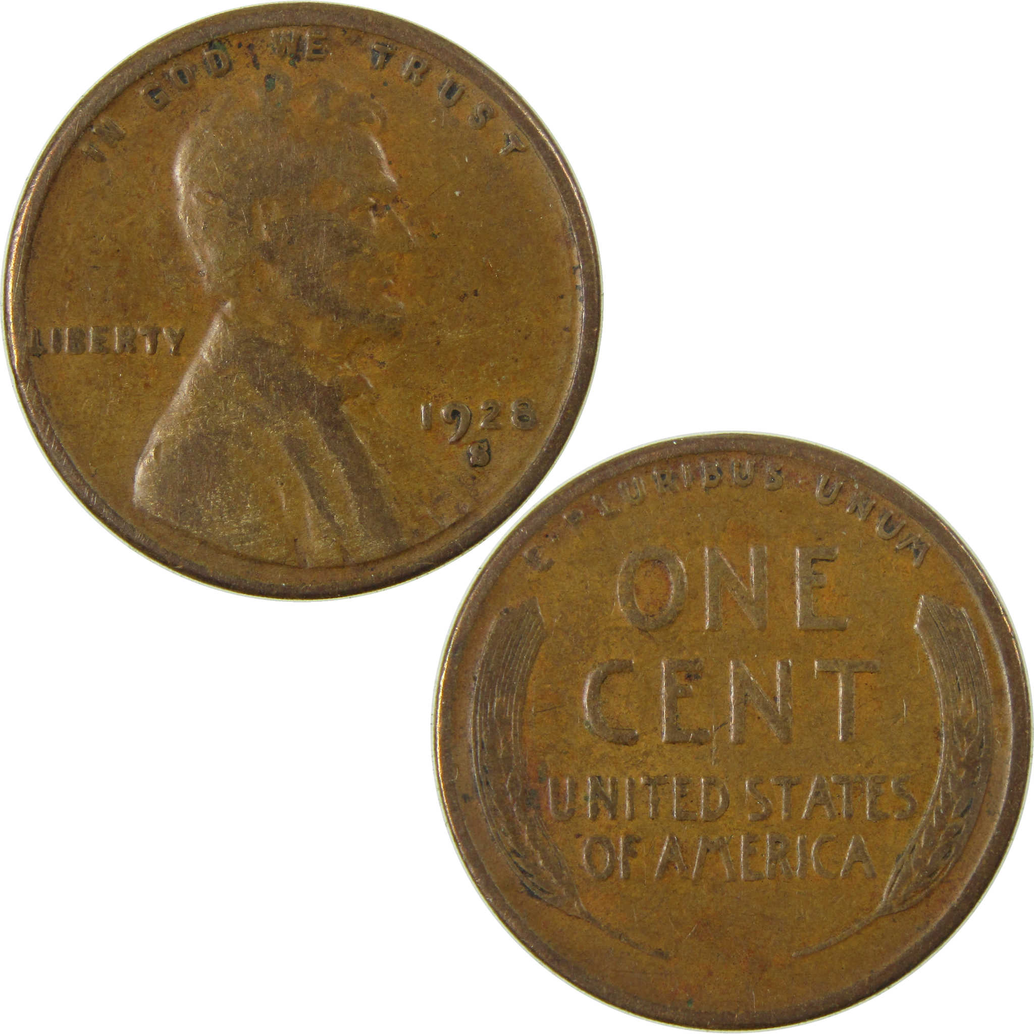1928 S Lincoln Wheat Cent F Fine Penny 1c Coin Collectible SKU:I27251