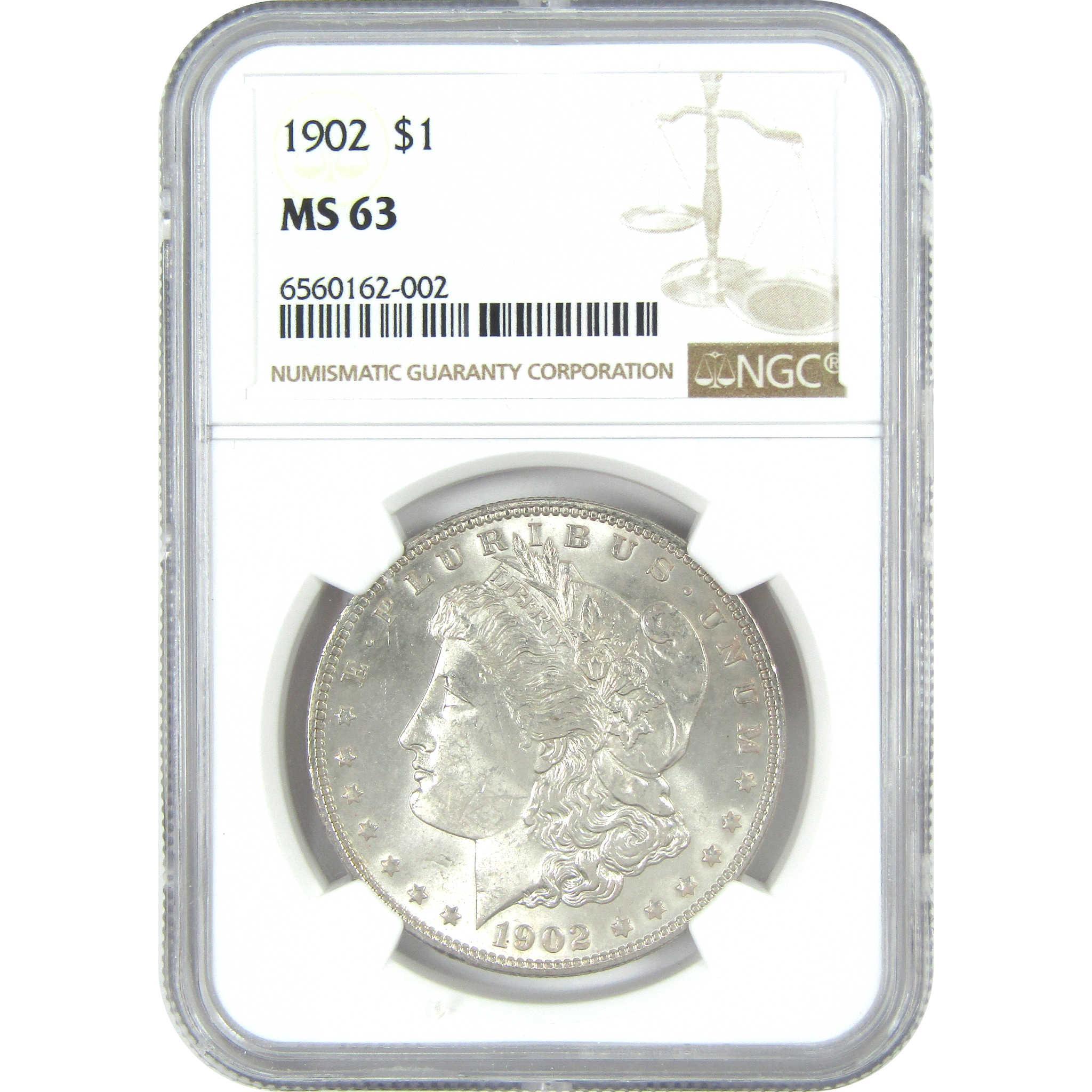 1902 Morgan Dollar MS 63 NGC Silver $1 Uncirculated Coin SKU:I16446 - Morgan coin - Morgan silver dollar - Morgan silver dollar for sale - Profile Coins & Collectibles