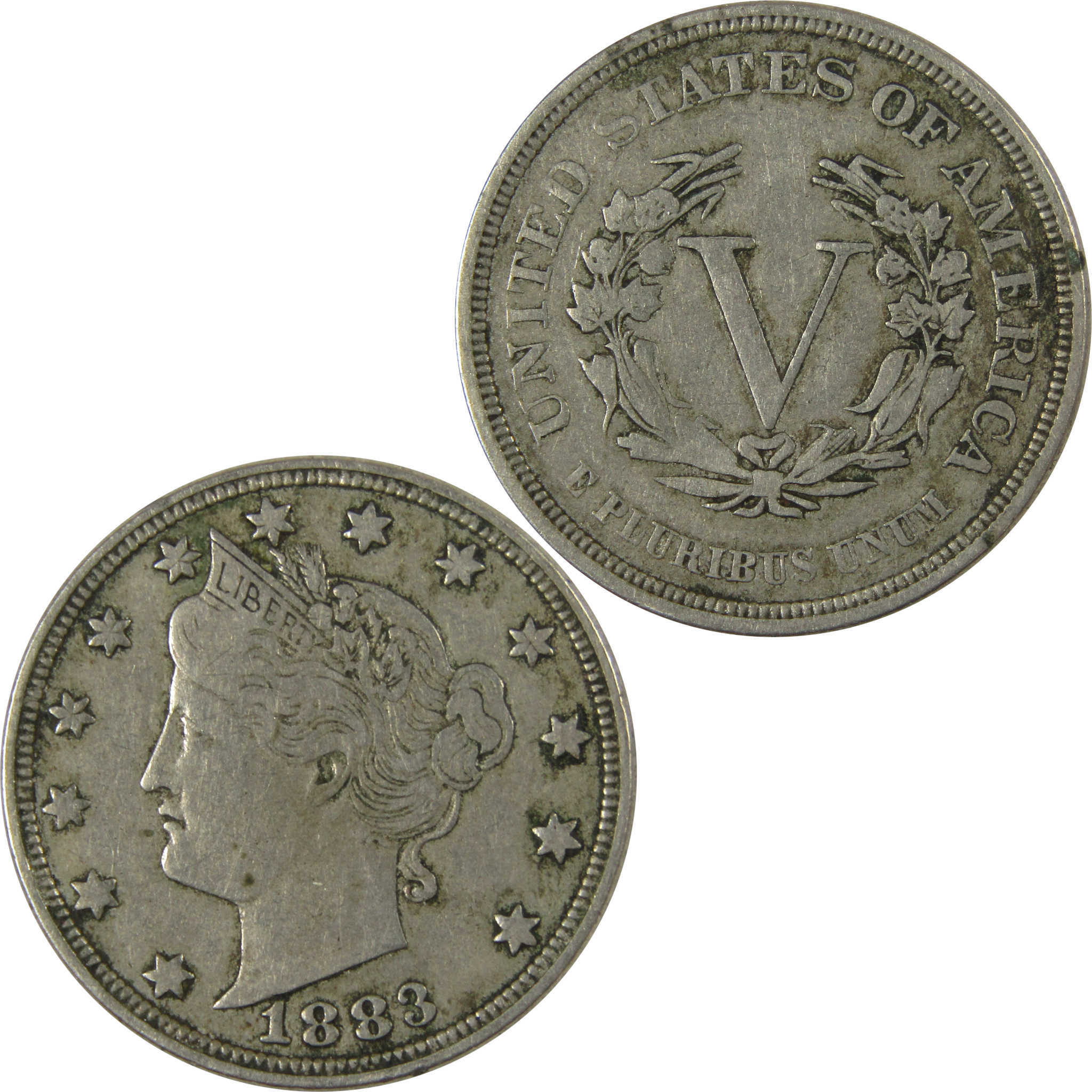 1883 No Cents Liberty Head V Nickel VF Very Fine 5c Coin SKU:I26515