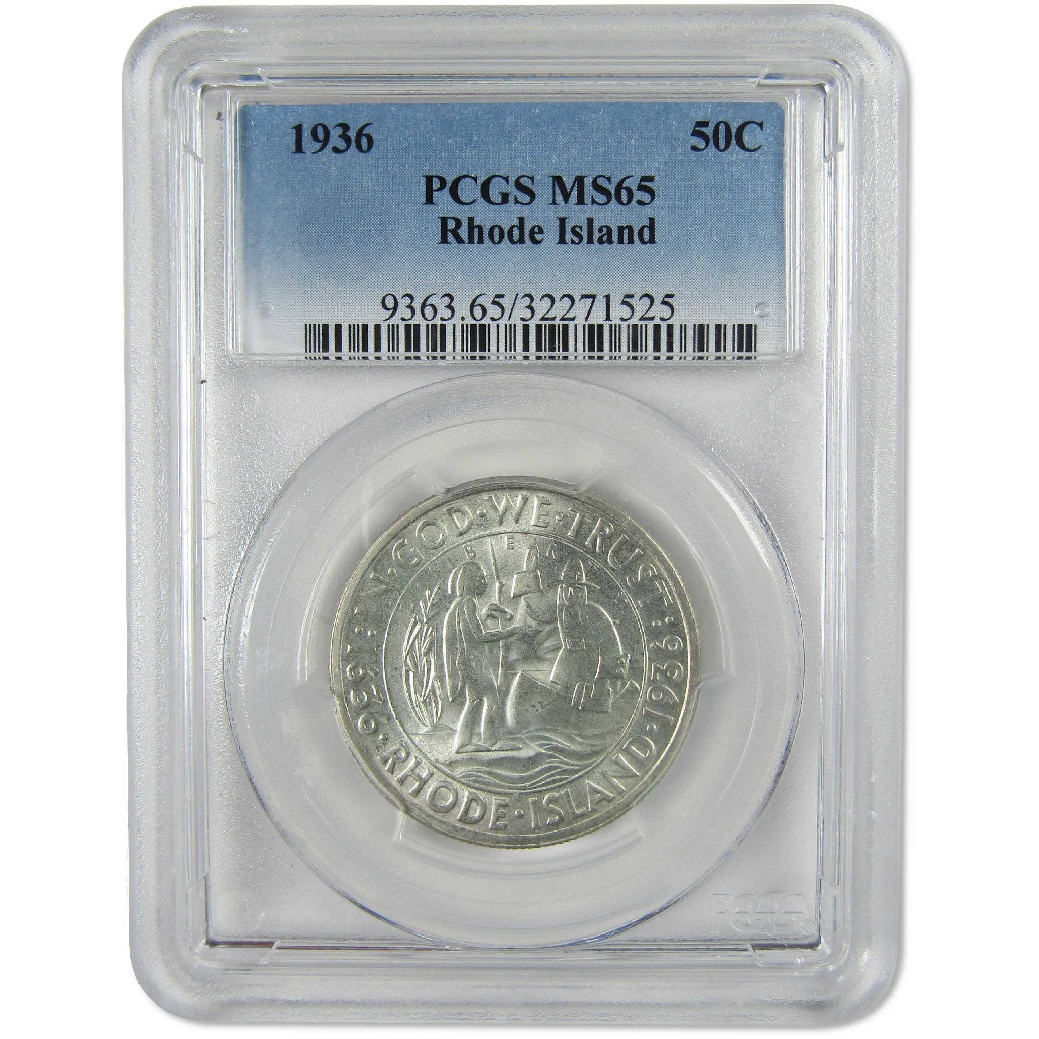 1936 Providence Rhode Island Commemorative Silver 50c MS 65 PCGS