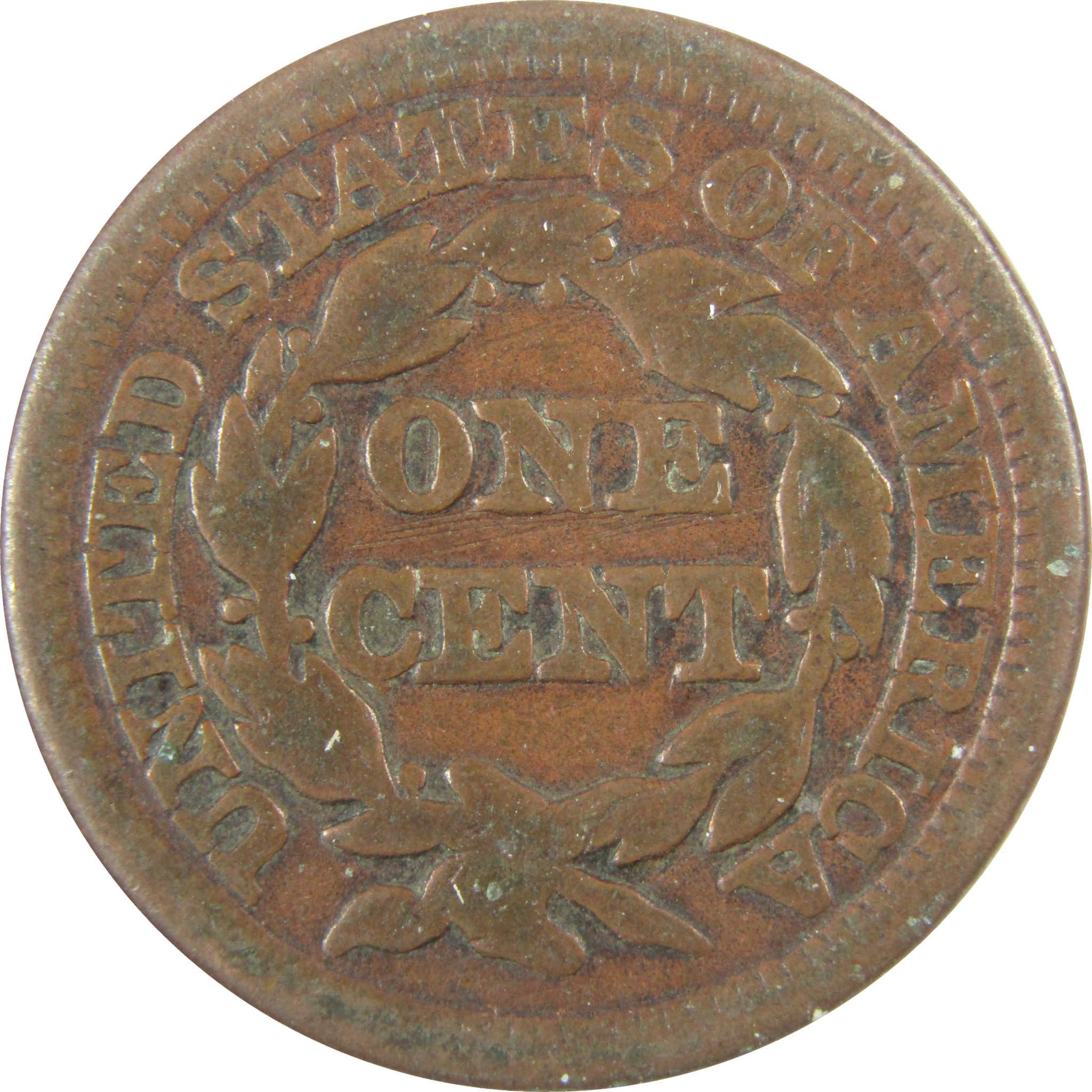 1847 Braided Hair Copper Large Cent VG Very Good Details SKU:I28205