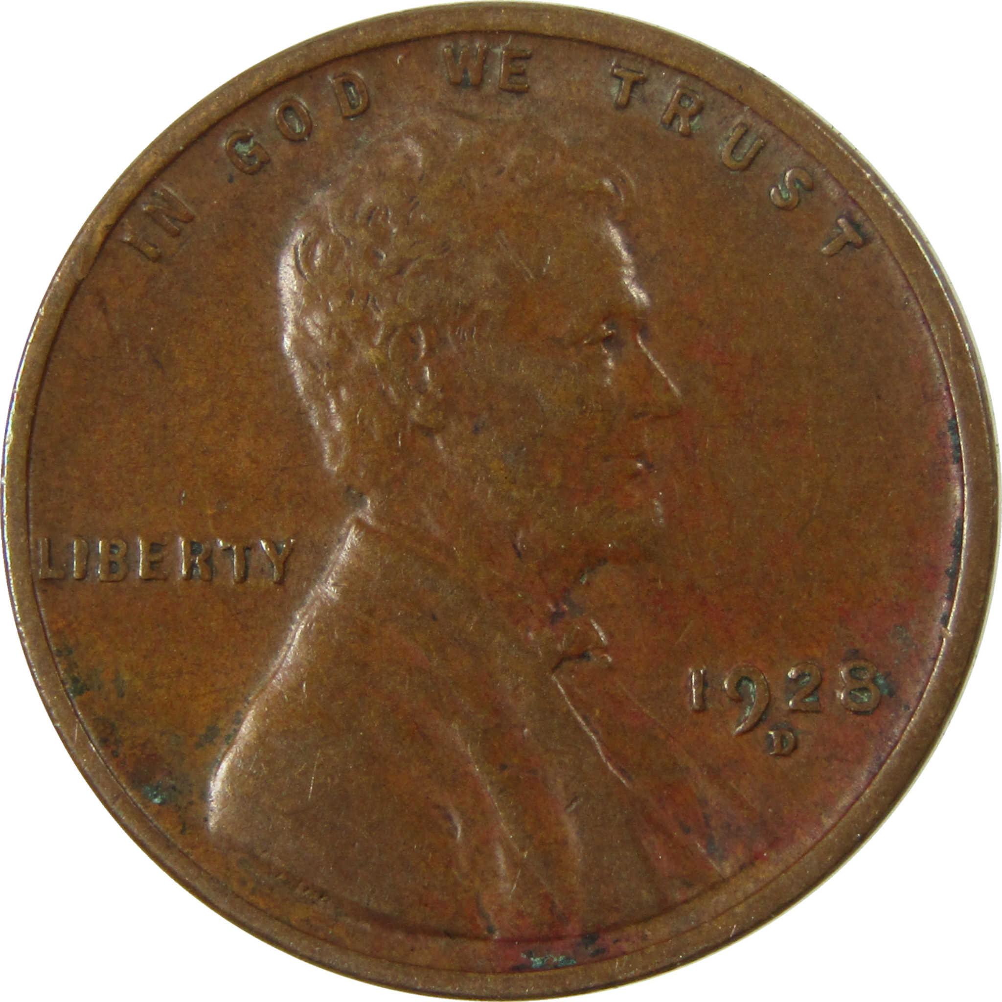 1928 D Lincoln Wheat Cent VF Very Fine Penny 1c Coin SKU:I27590
